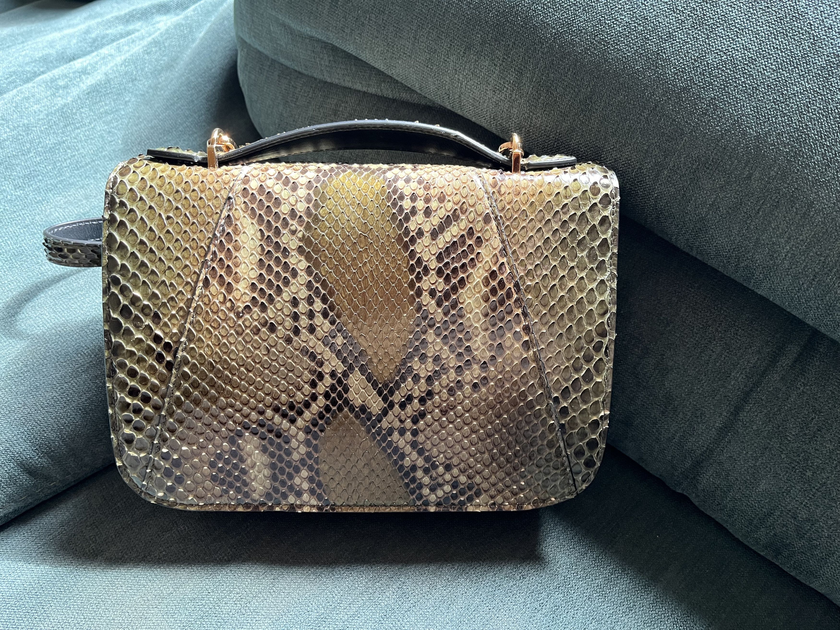 Versace Versace Virtus shoulder bag in military green python Size ONE SIZE - 2 Thumbnail