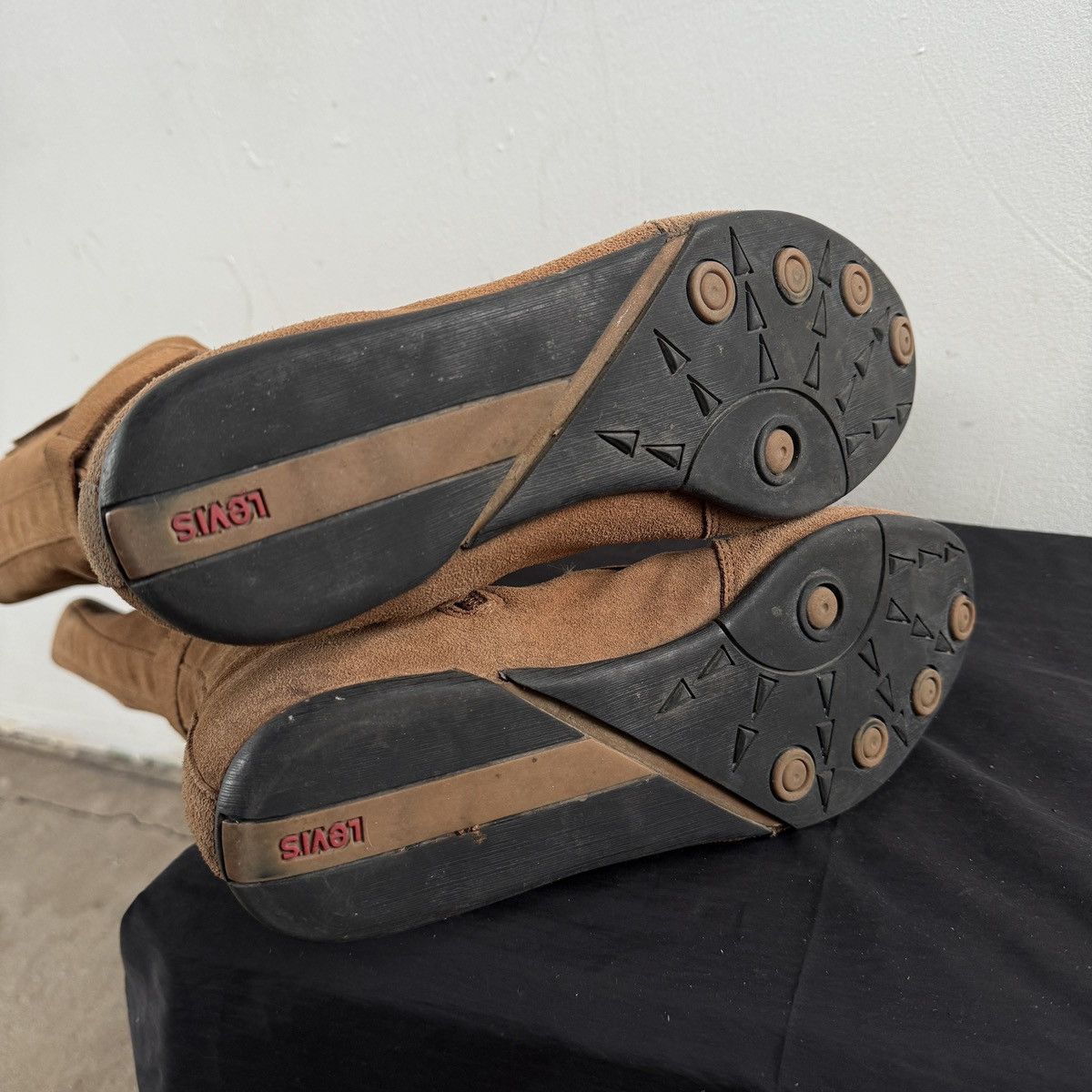 Levi's Vintage Y2K Levi’s Tan Suede Moto Racing Boots Size US 8.5 / IT 38.5 - 10 Thumbnail