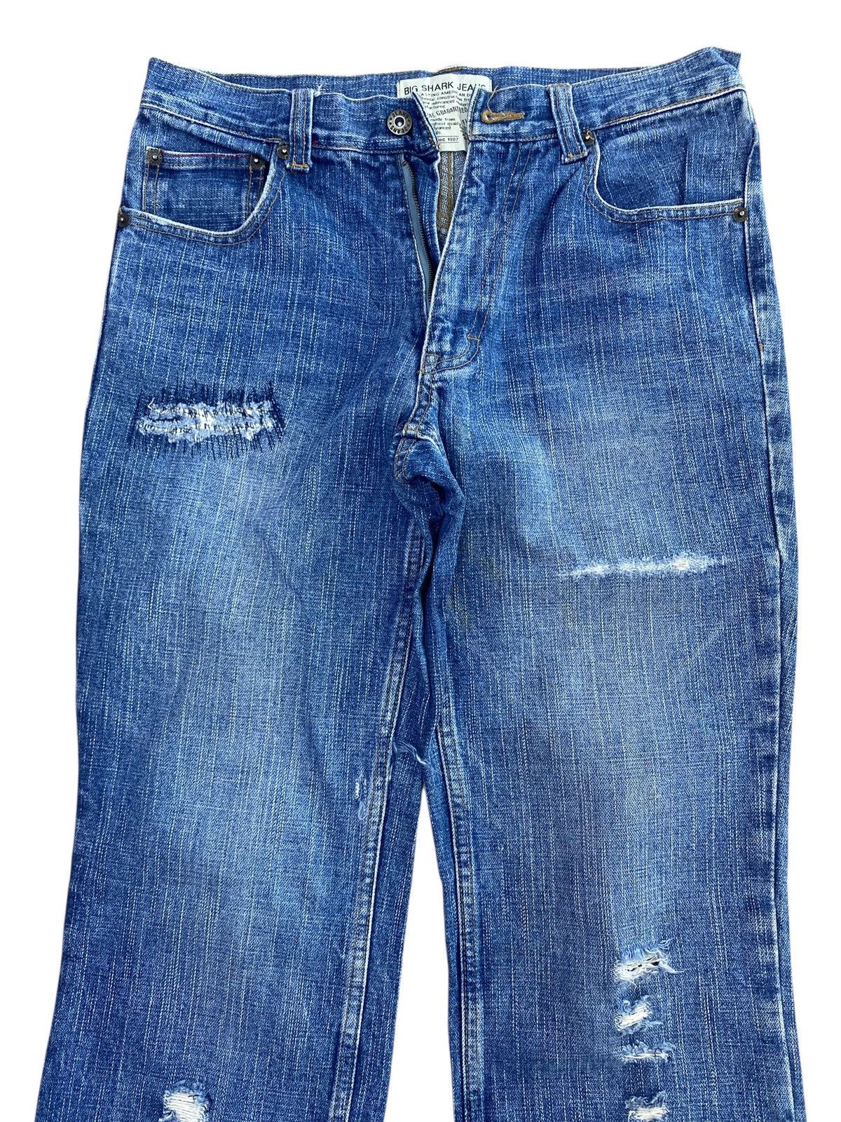 Other Big Shark Acid Dark Wash Style Ripped Loose Jeans Size US 32 / EU 48 - 2 Thumbnail