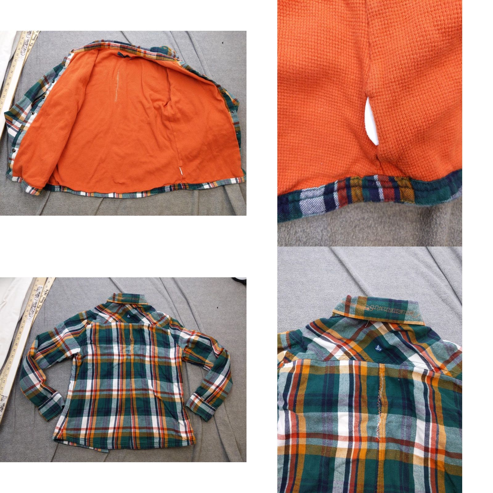Prana PrAna Jacket Womens Small Green Plaid Flannel Lined Snap Pockets Thermal Size S / US 4 / IT 40 - 8 Thumbnail