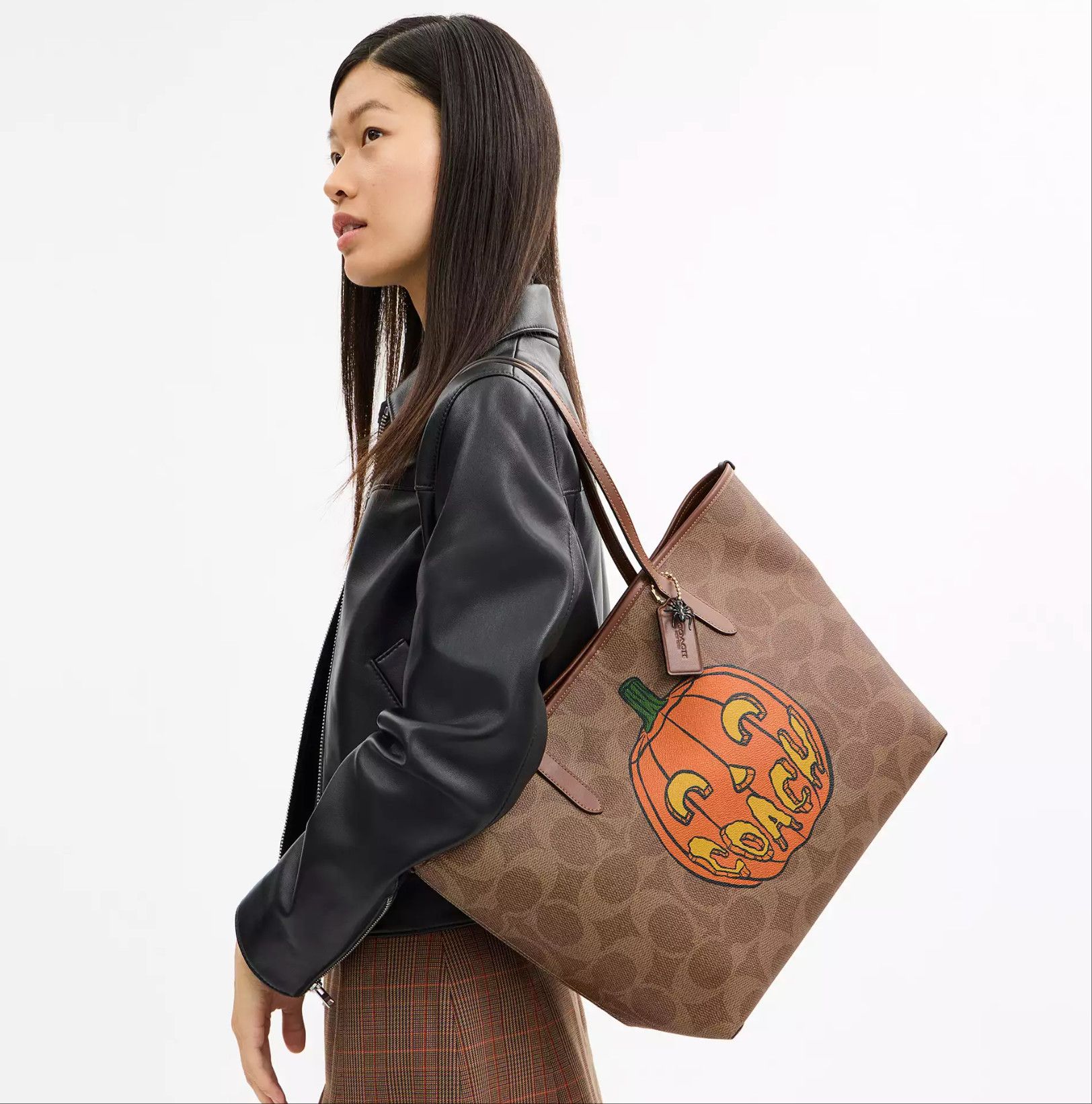 Coach City Tote Bag In Signature Canvas With Halloween Print CCE70 Size ONE SIZE - 10 Thumbnail