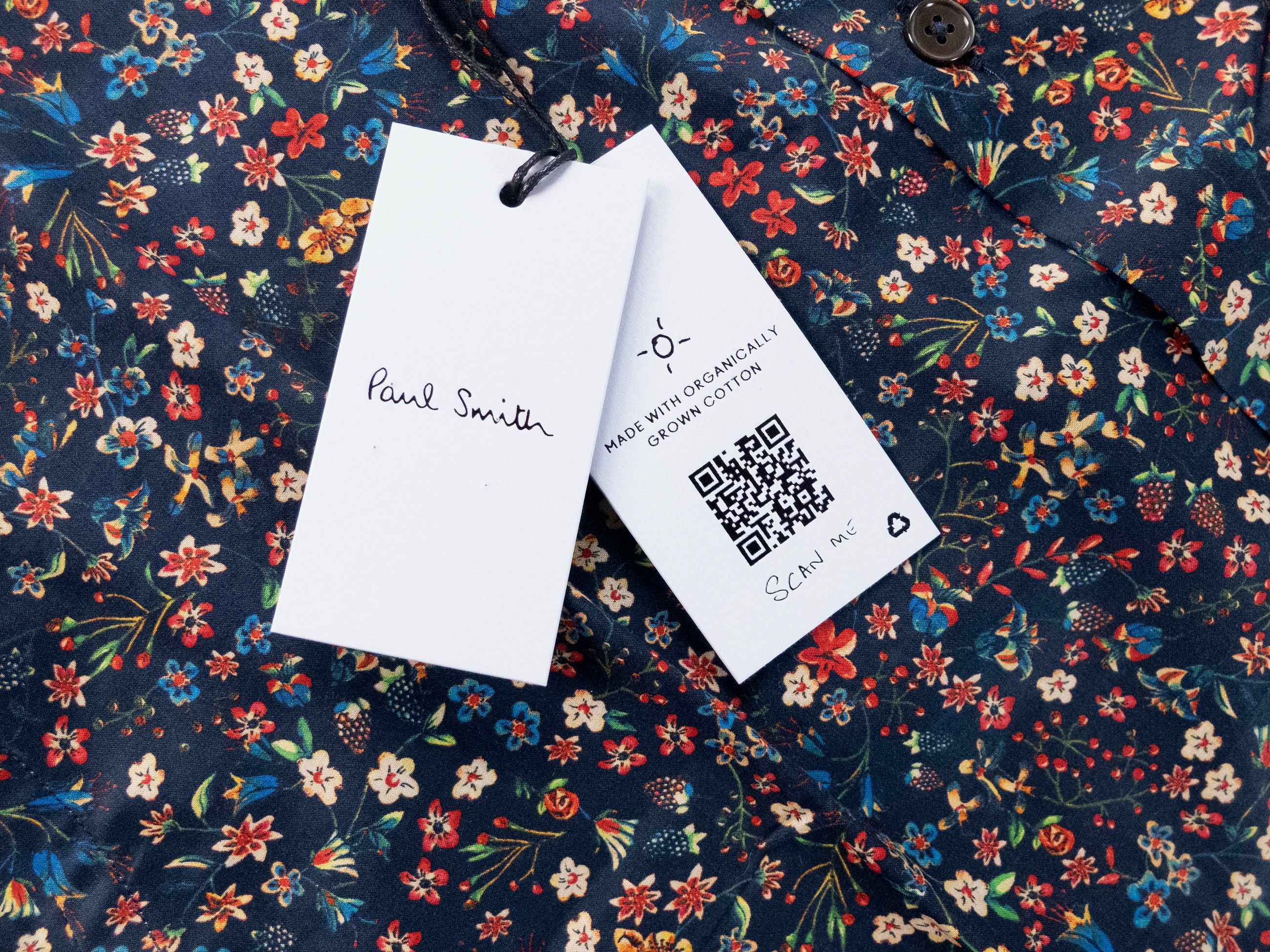 Paul Smith PAUL SMITH mainline navy blue tailored fit floral shirt Size US M / EU 48-50 / 2 - 5 Thumbnail