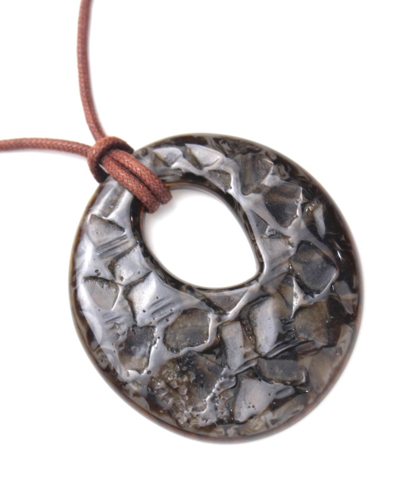 If Six Was Nine 2000S JAPANESE MADE RESIN STONE TEXTURED OVAL NECKLACE Size ONE SIZE - 3 Thumbnail
