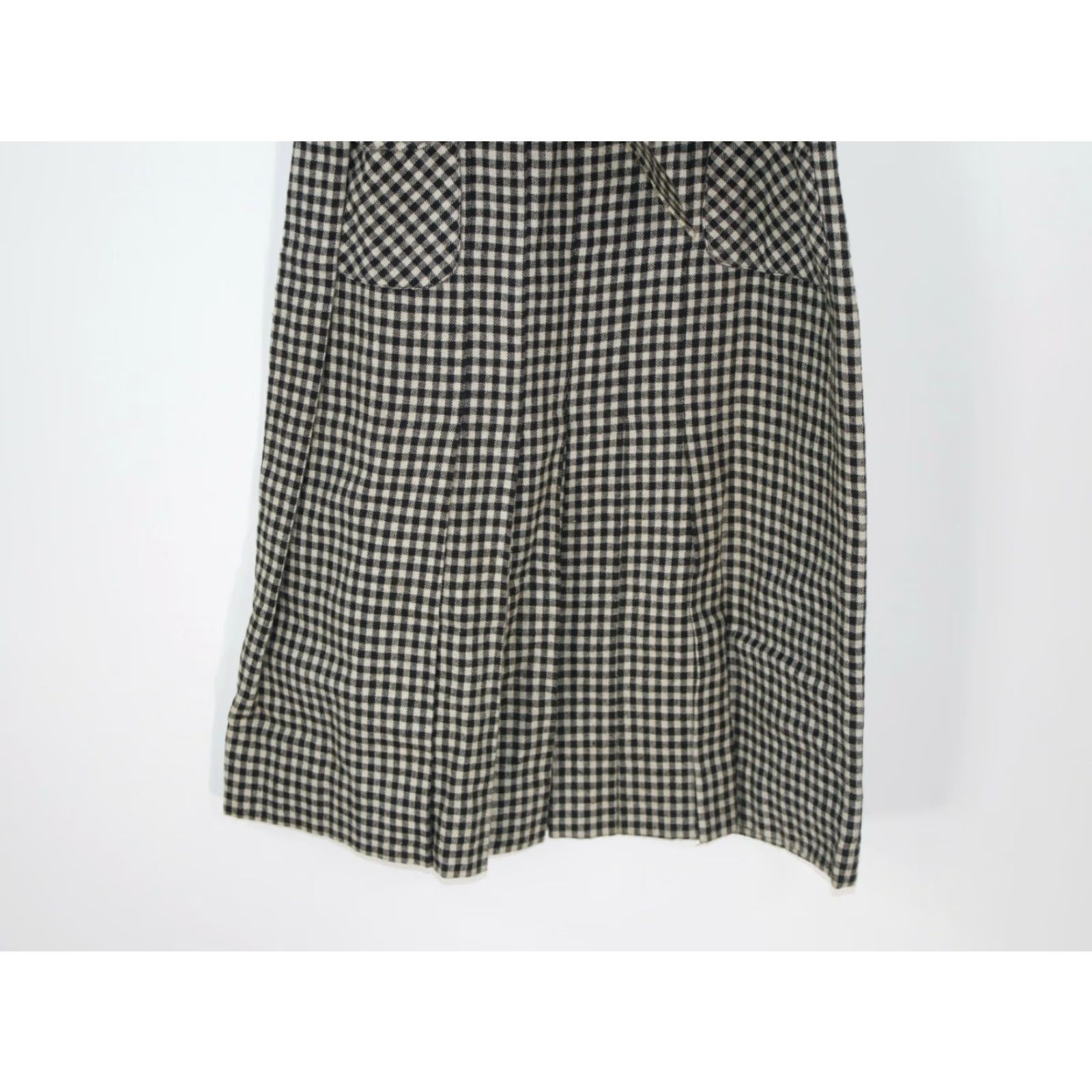 Vintage VTG Shawl Collared Pocket Dress Women's Size M Front Short Sleeves Plaid Black Size 32" / US 10 / IT 46 - 5 Thumbnail