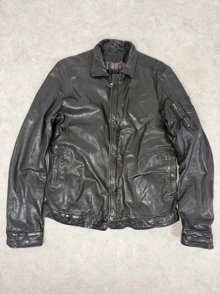 Giorgio Brato 2000s Giorgio Brato Black Avant-Garde Leather Jacket Size US M / EU 48-50 / 2 - 6 Thumbnail