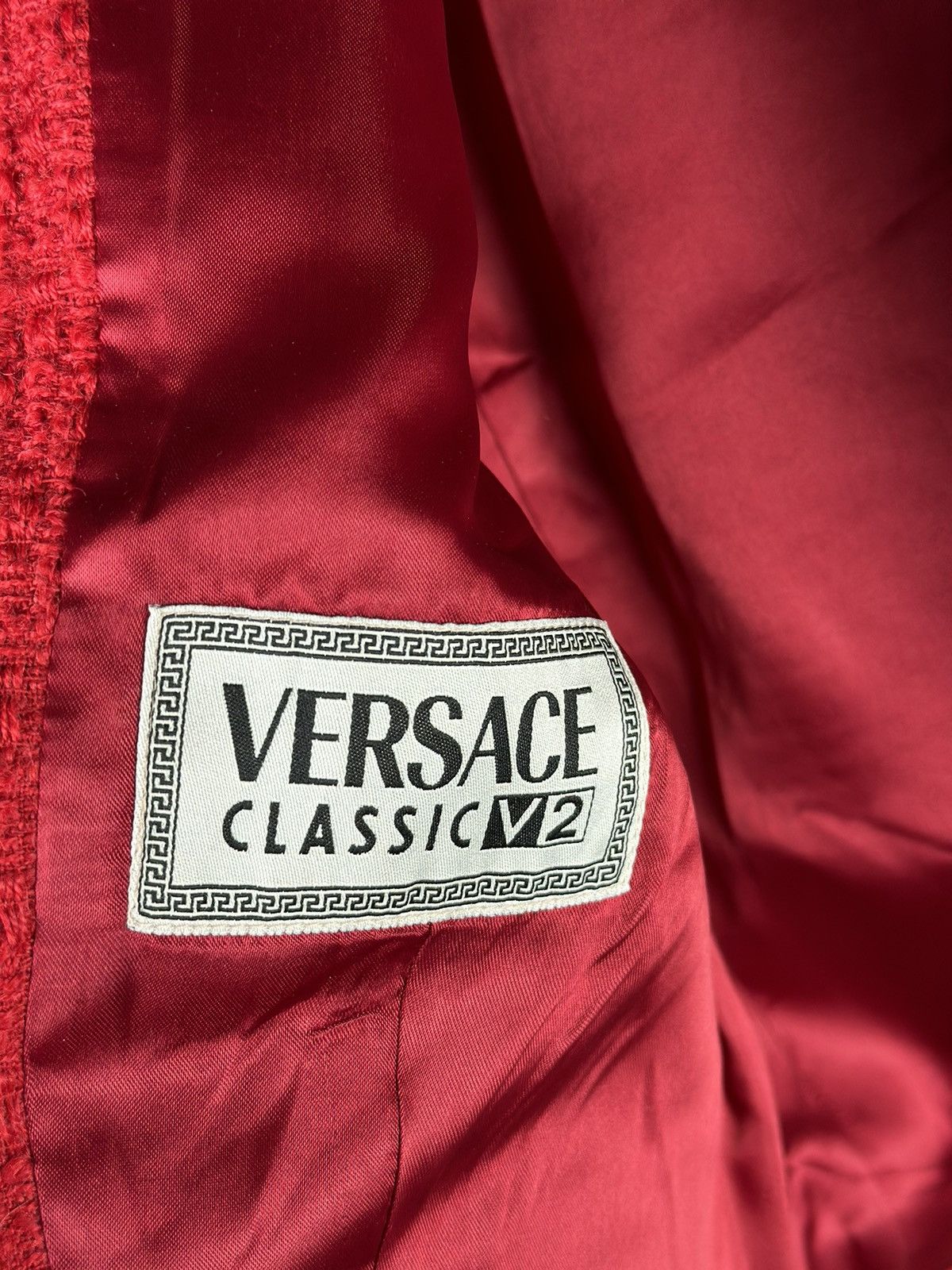 Versace × Vintage Archive!! VERSACE Classic V2 80s Red Skirt Jacket Suit Wool Size M / US 6-8 / IT 42-44 - 15 Thumbnail