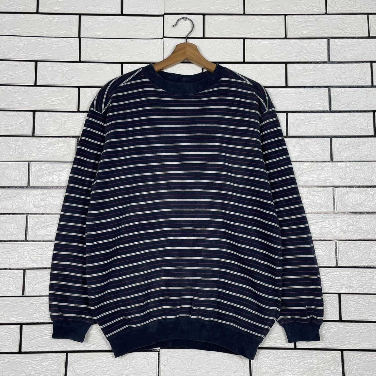Japanese Brand Iy Basic Striped Sweatshirt Size US M / EU 48-50 / 2 - 1 Thumbnail