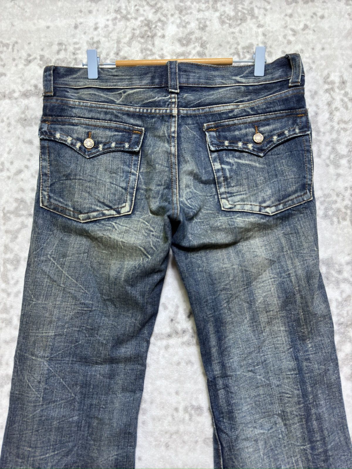 Hysteric Glamour K.U.I Japanese Distressed Flare Jeans Clawmark Archive Denim Size US 34 / EU 50 - 9 Thumbnail