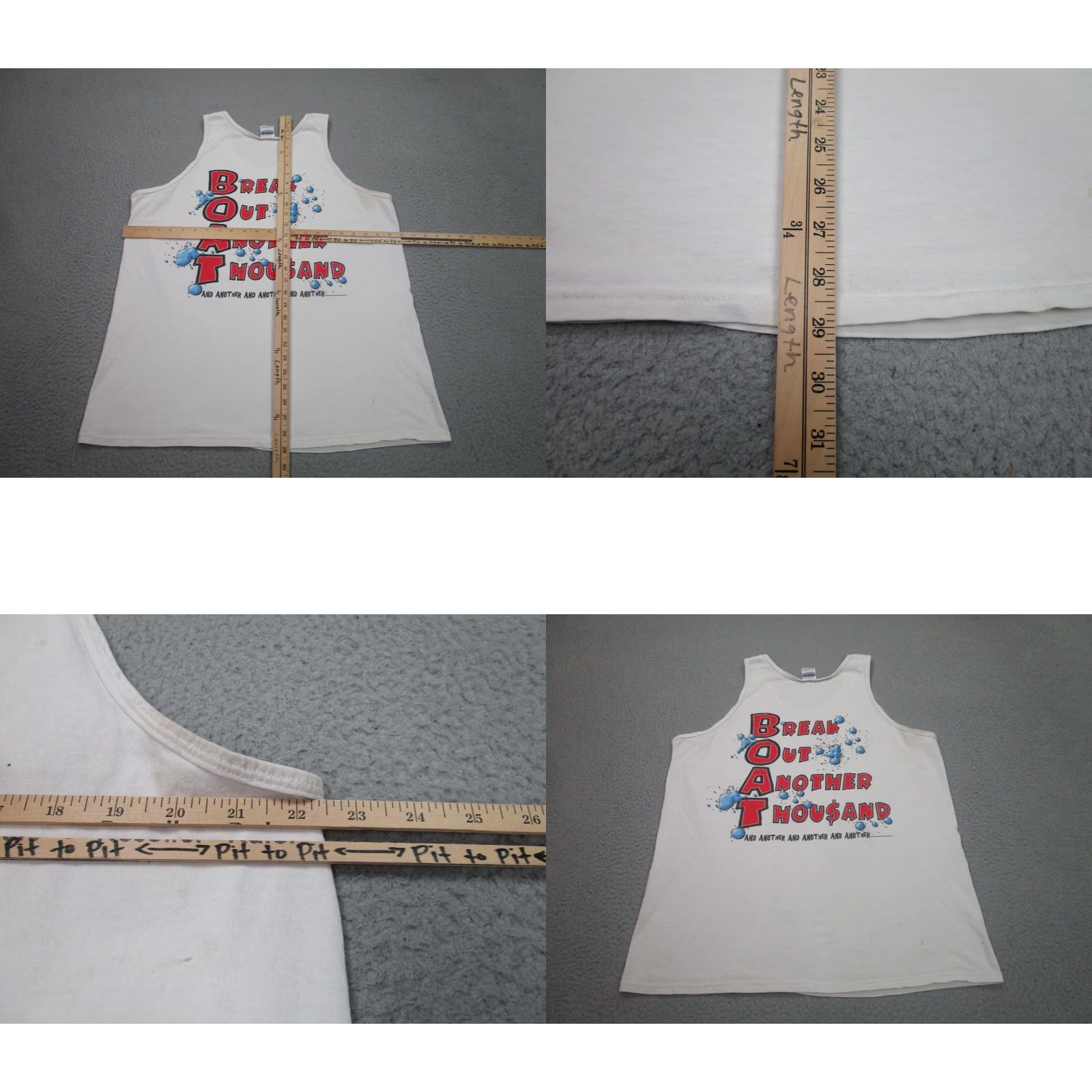 Gildan VINTAGE Pine Flat Lake Shirt Mens XL White Grunge Fisherman Tank Top Boat Marina USA 90s Gildan T-Shirt Size US XL / EU 56 / 4 - 9 Thumbnail