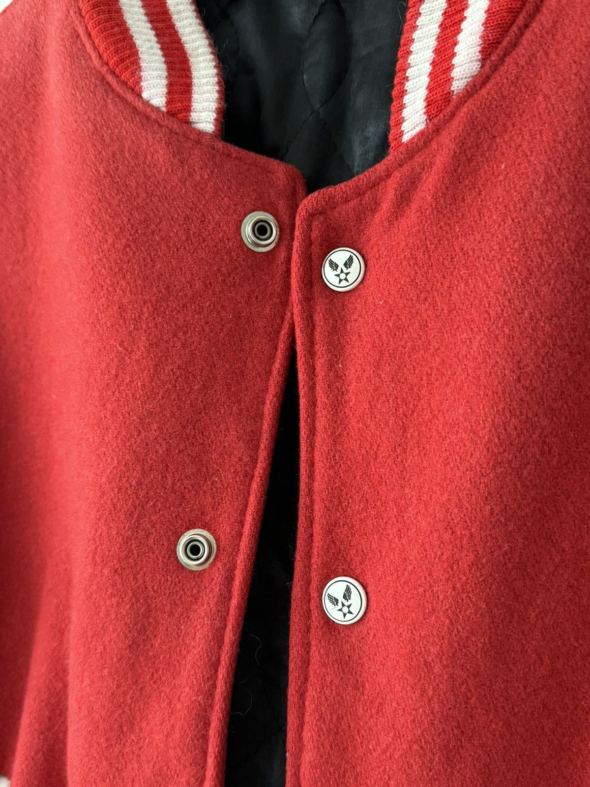 Avirex × Vintage Vintage 90s Avirex USA Varsity Wool Leather Red Jacket Size US M / EU 48-50 / 2 - 6 Thumbnail