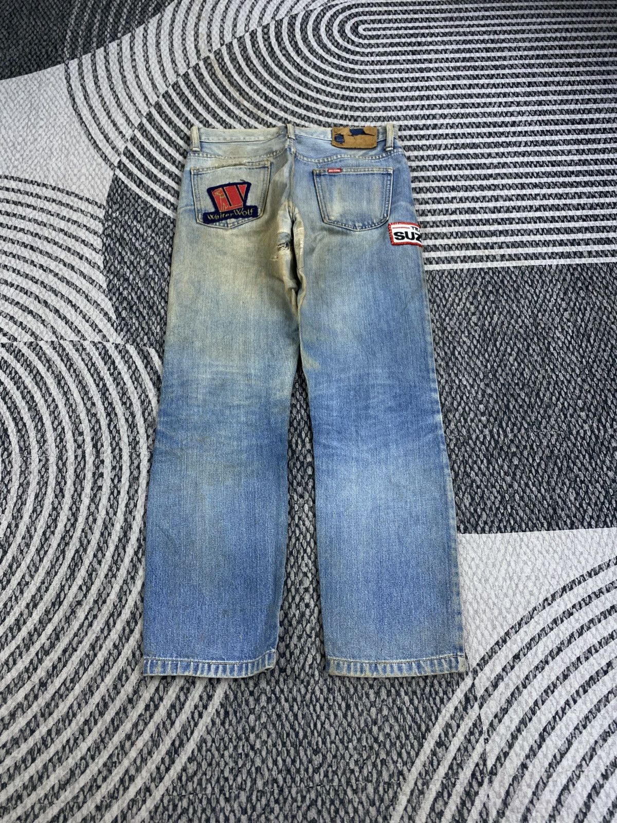 Big John Vtg Big-John With Bike Kids Patches Denim Pants Size US 29 - 2 Thumbnail