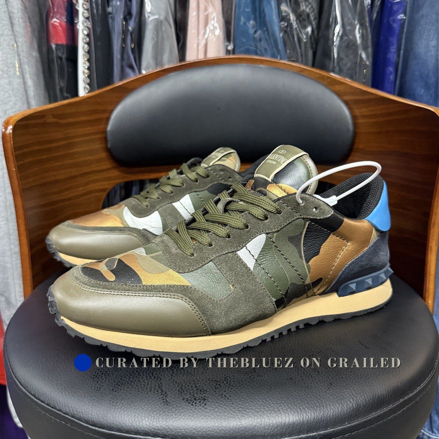 Valentino Valentino Blue-Green Camouflage Sneakers Size US 10 / EU 43 - 1 Thumbnail