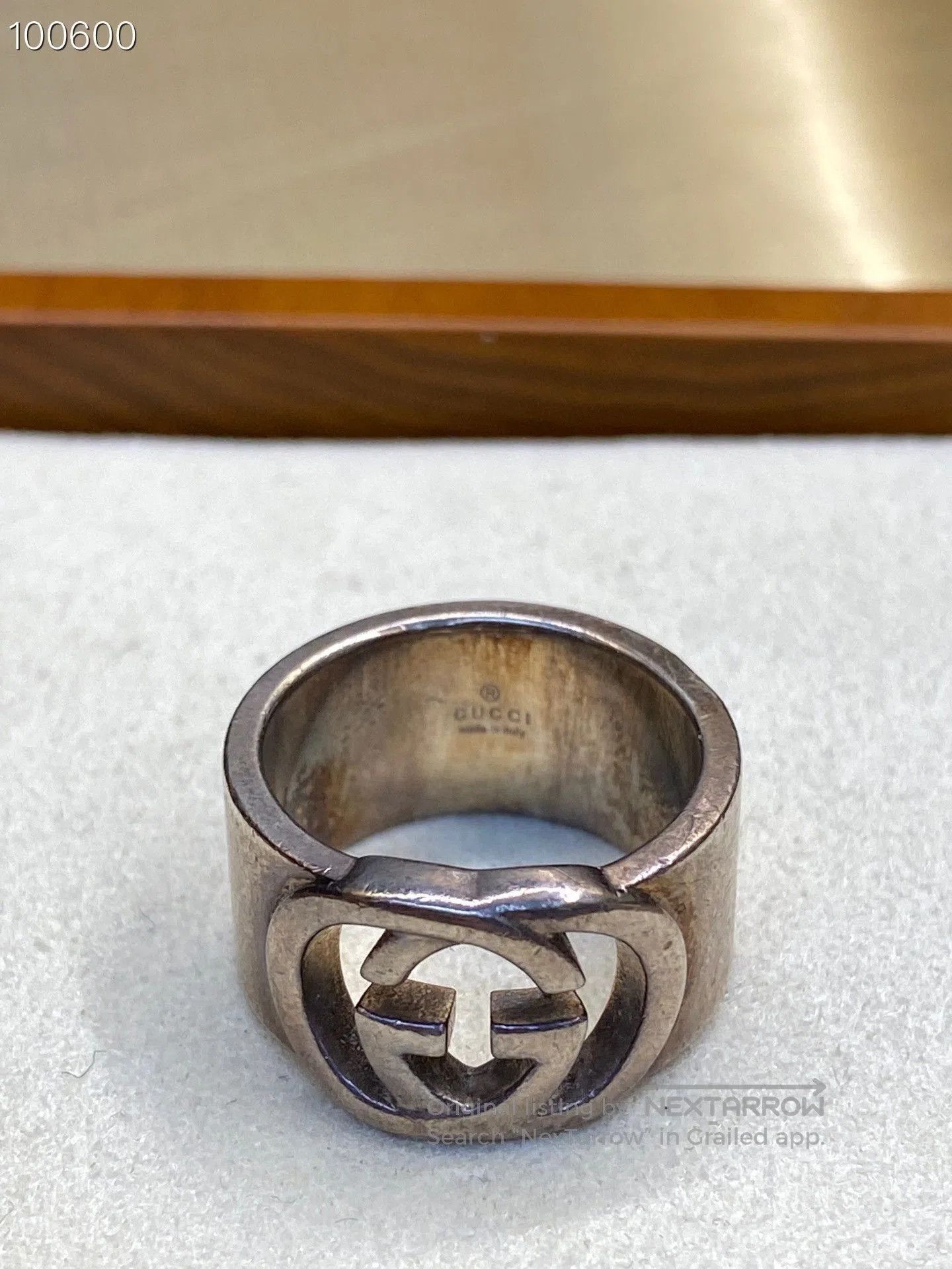 Gucci Gucci 925 Silver Wide Ring Double G. Size ONE SIZE - 4 Thumbnail