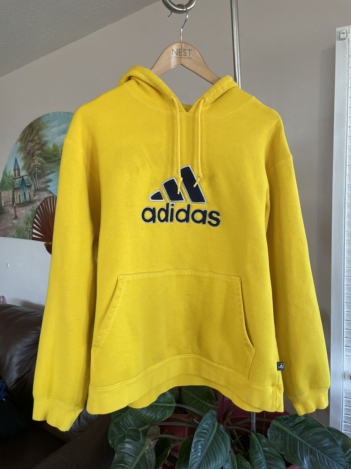 Adidas × Vintage Vintage Y2K Boxy Oversized Adidas Spellout Hoodie Size US M / EU 48-50 / 2 - 1 Thumbnail