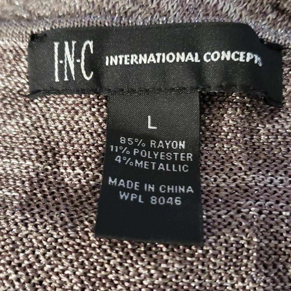 Designer CT860 INC Ladies Brown/Tan Sparkly Scoop Neck Sweater L Size L / US 10 / IT 46 - 5 Thumbnail