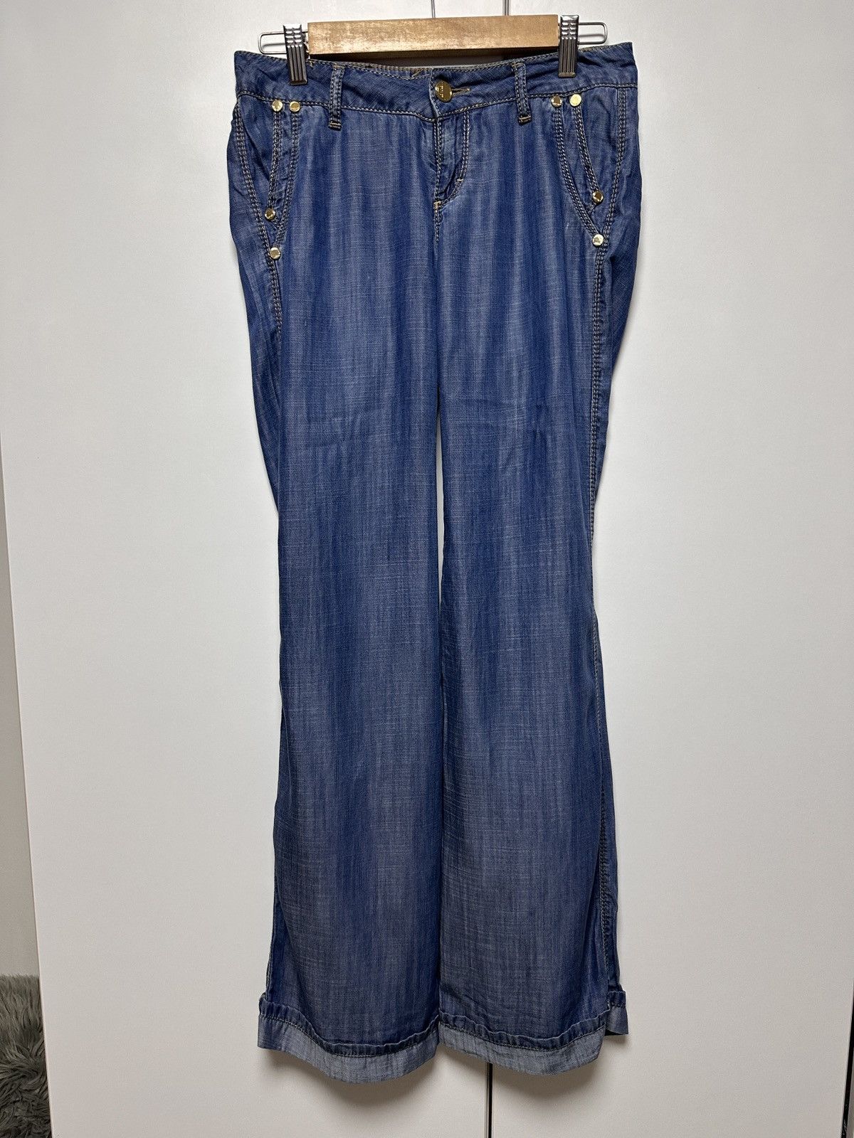 Versace Versace jeans women luxury RARE vintage metal logo Size 26" / US 2 / IT 38 - 1 Thumbnail