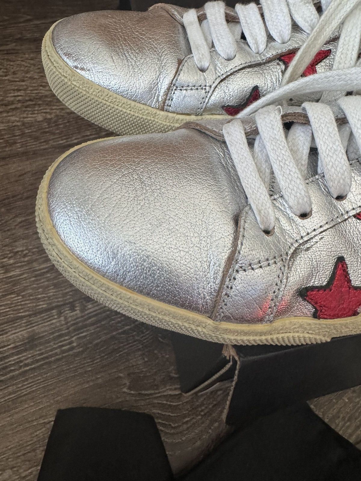 Saint Laurent Paris SLP Silver Leather SL/06 Low Size US 6 / EU 39 - 7 Thumbnail