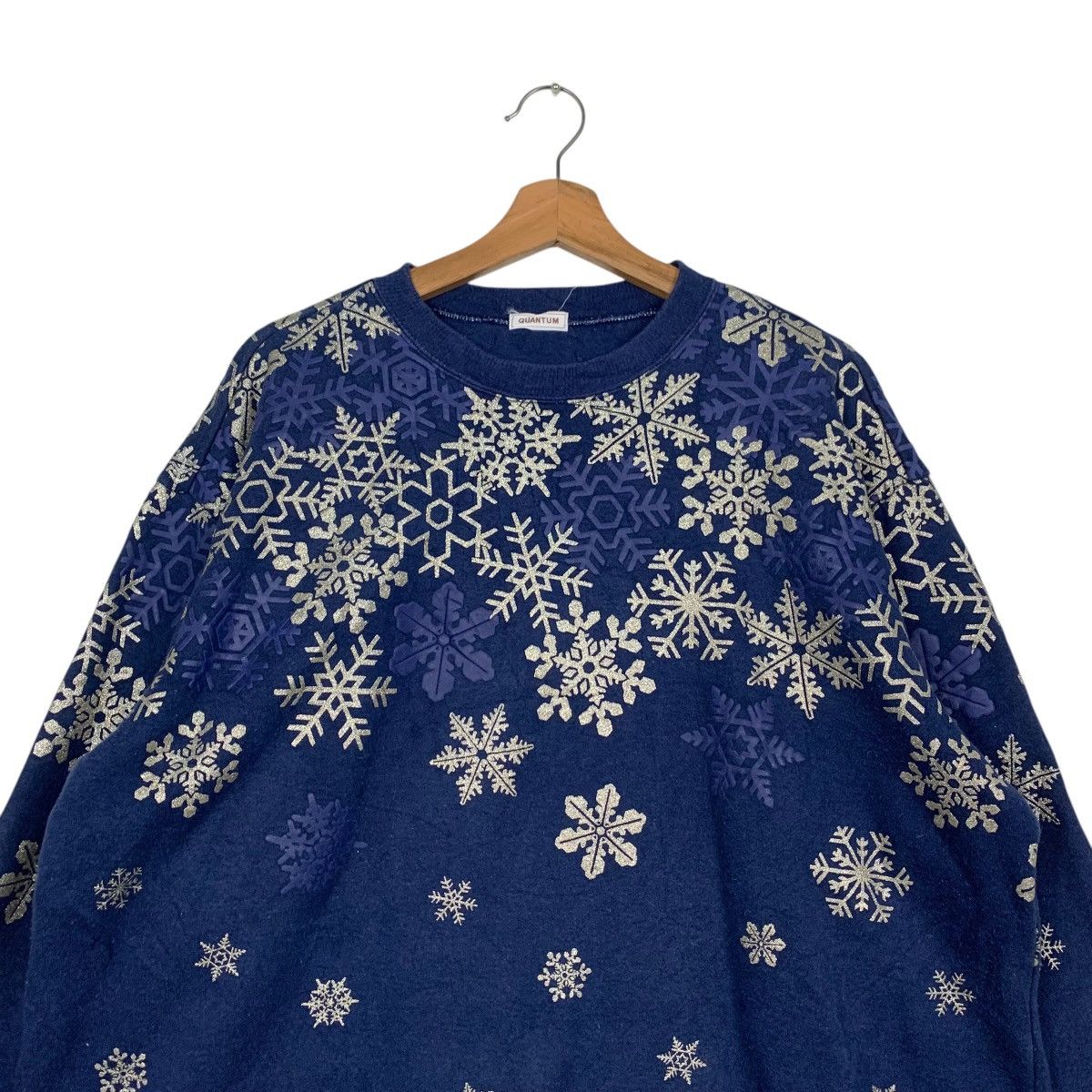 Vintage QUANTUM Snowflakes Logo Crewneck Pullover Sweater #2866-C129 Size US M / EU 48-50 / 2 - 2 Thumbnail
