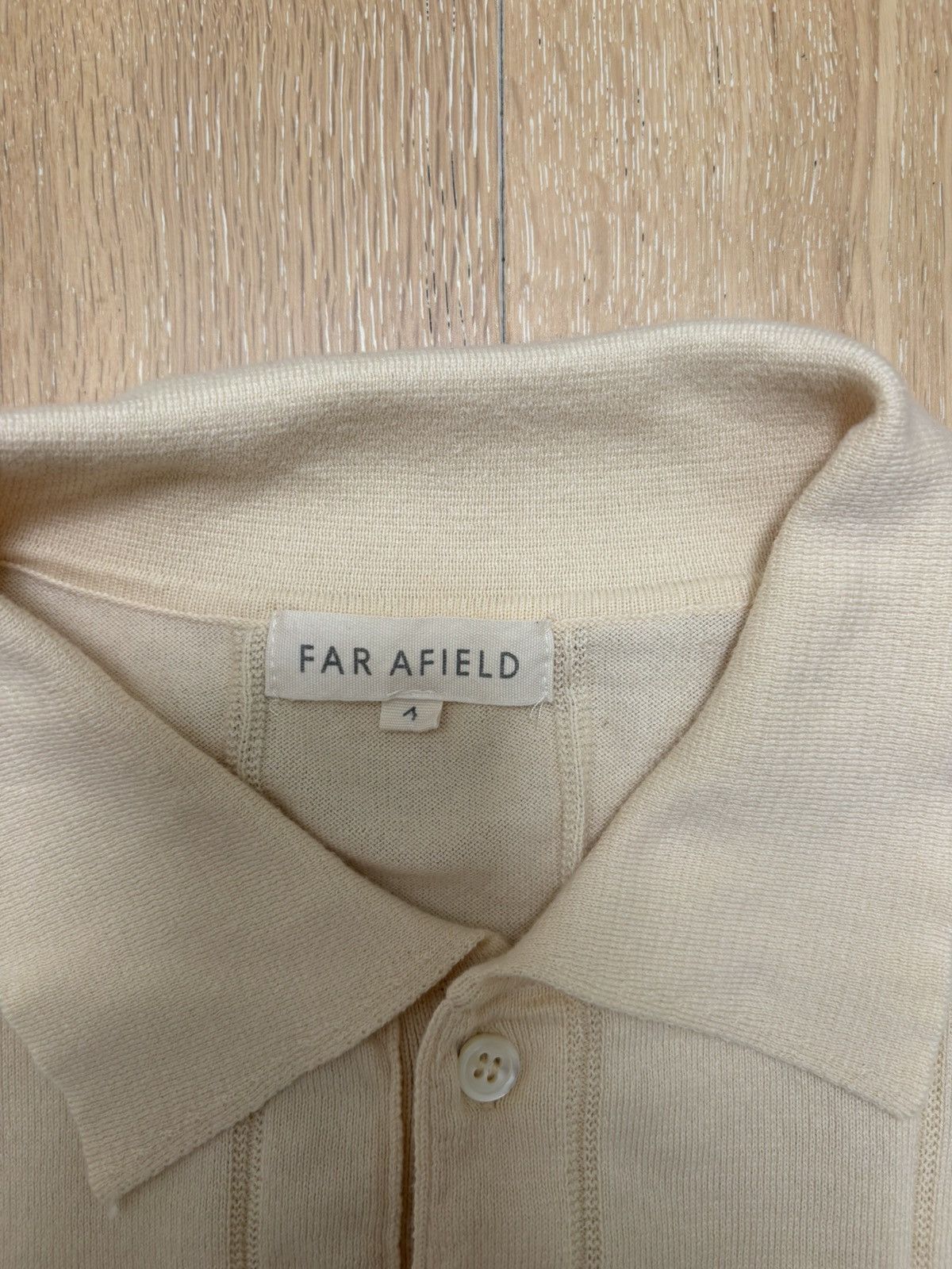 Far Afield Far Afield Jacob Short Sleeve Polo Mens 4 Knit - Seed Pearl Size US M / EU 48-50 / 2 - 6 Thumbnail