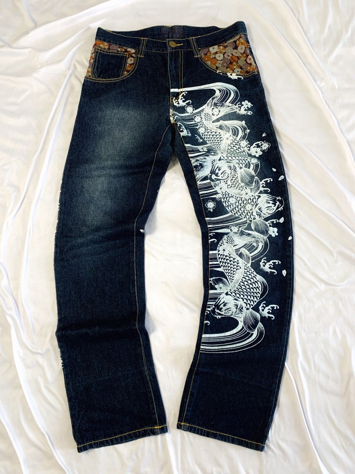 Japanese Brand japanese brand koi sukajan denim japan Size US 29 - 3 Thumbnail