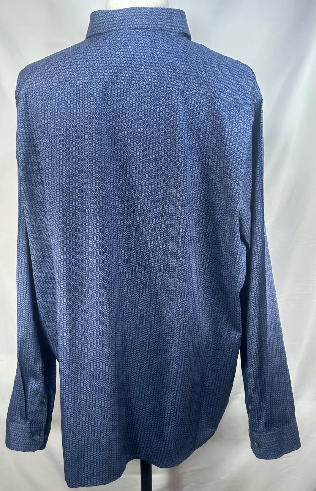 Elie Tahari Tahari Regular Fit Stretch Button Up Shirt Blue Mens 2XL Size US XXL / EU 58 / 5 - 2 Thumbnail