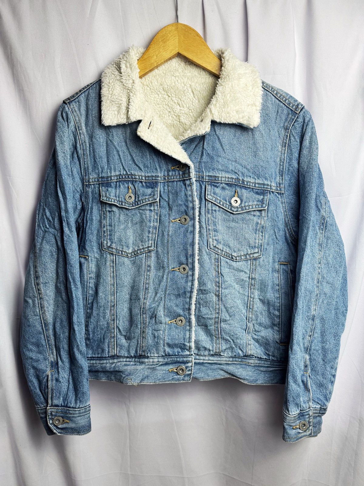 If Six Was Nine × Japanese Brand × Le Grande Bleu (L.G.B.) Japanese GU Denim Sherpa Jacket lgb style Size US M / EU 48-50 / 2 - 1 Thumbnail