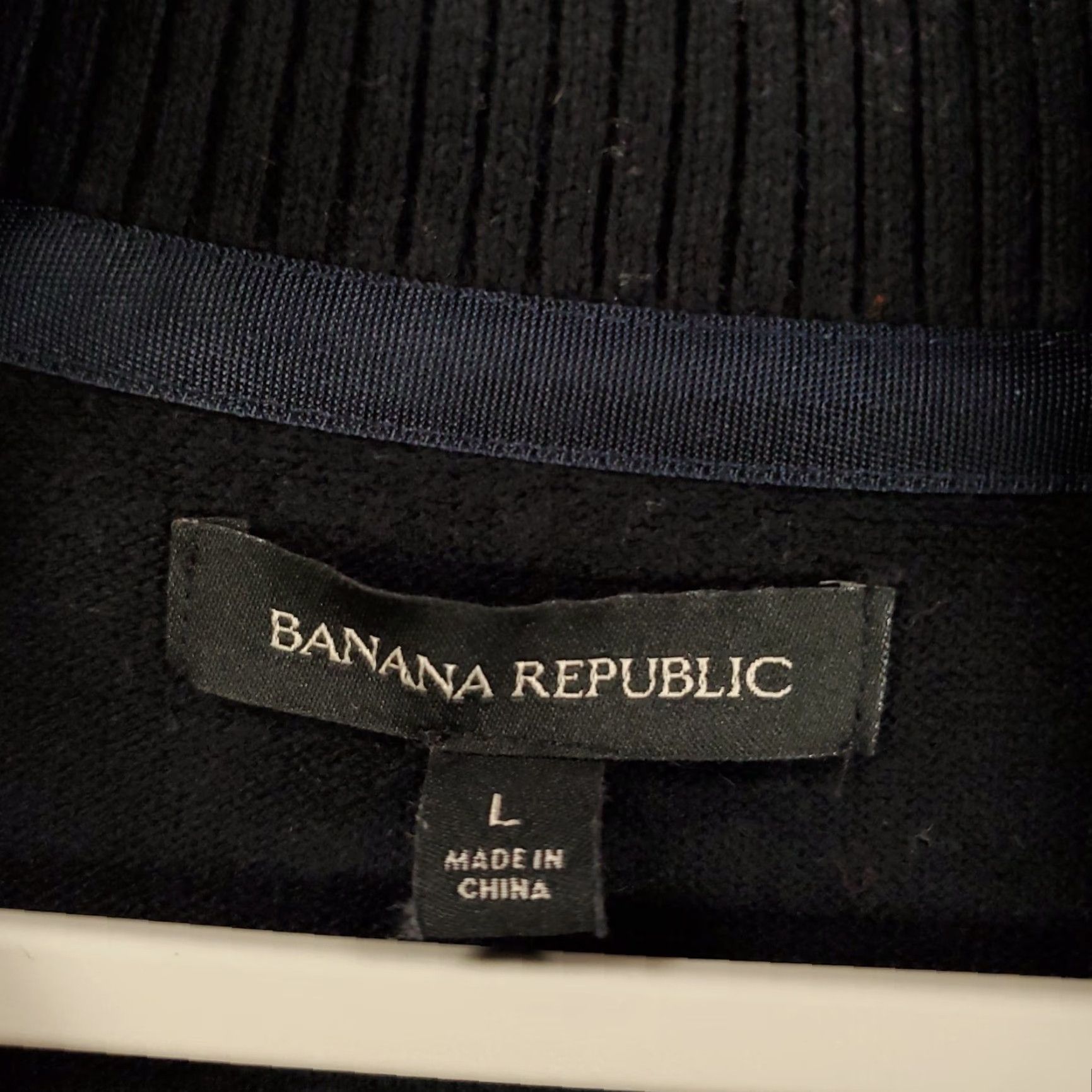 Banana Republic Banana Republic Sweater Mens Large Black 1/4 Zip Turtle Neck Pockets Pullover Size US L / EU 52-54 / 3 - 4 Thumbnail