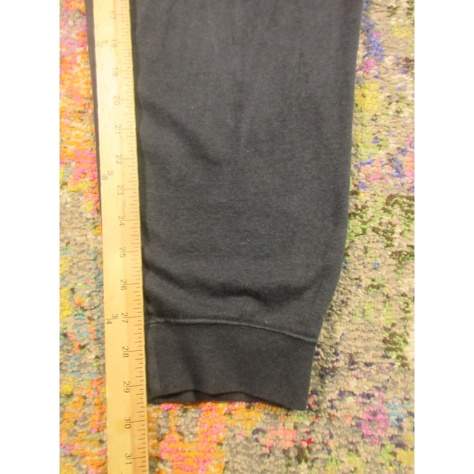 Nike Nike Sweatpants Mens L Black Fleece Joggers Embroidered Swoosh Bleach Spots Size US 33 - 7 Thumbnail