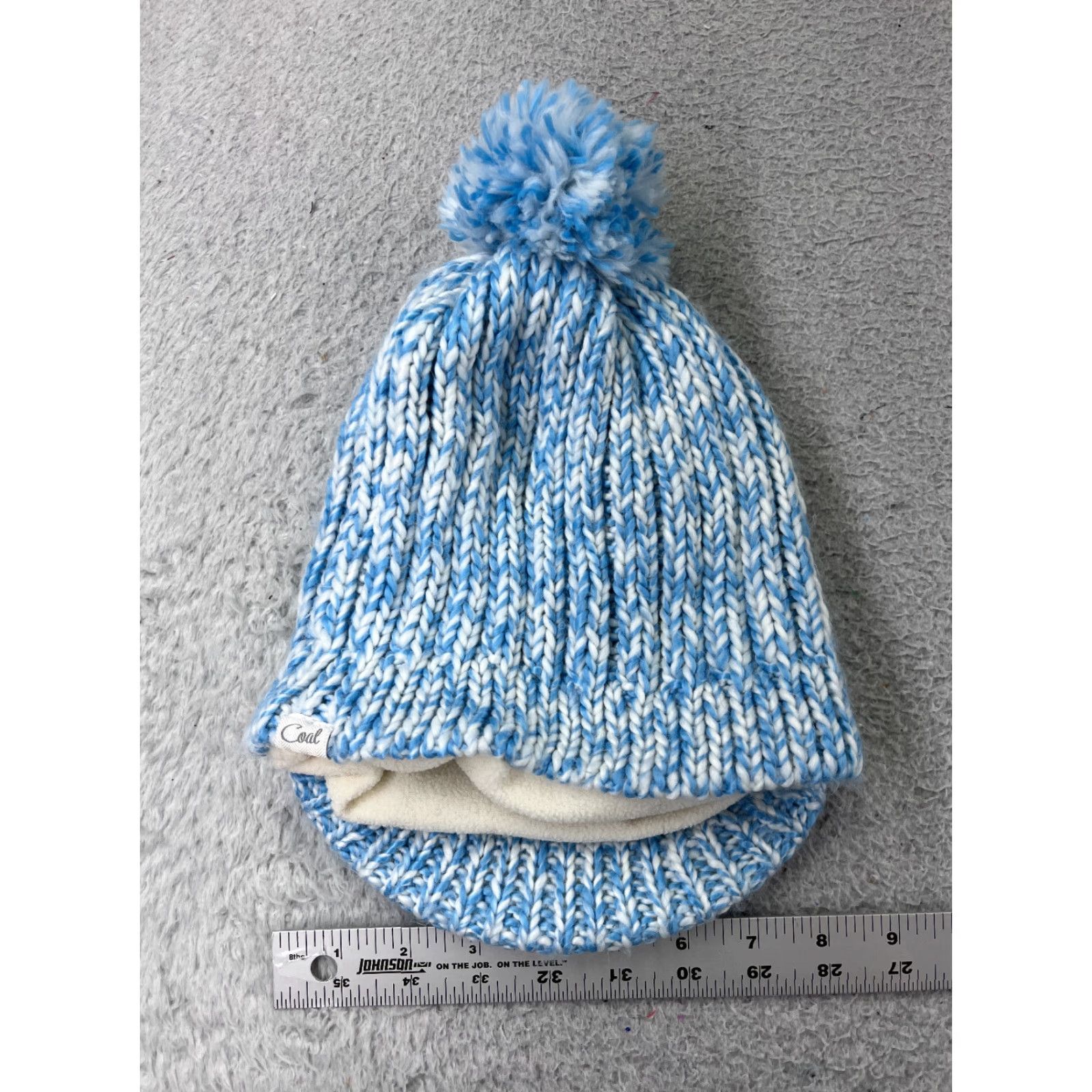 Coal Coal Headwear Beanie Women One Size Blue Knit Acrylic Lined Pom Hat/Cap Winter Fall/Spring/Summer/N/A Ski Theme Mens Womens Size ONE SIZE - 3 Thumbnail