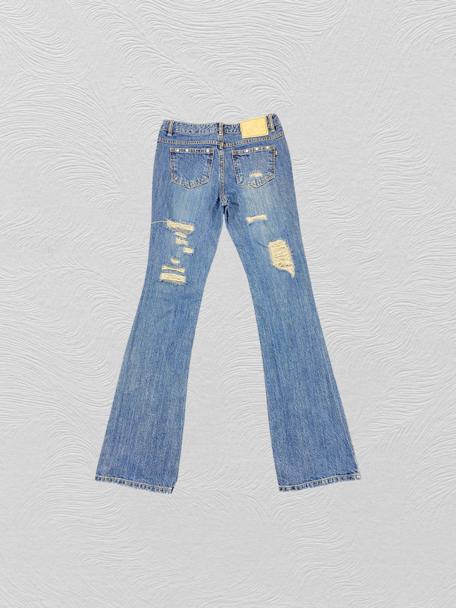 If Six Was Nine Distressed Vintage Frolic Flare Jeans 28x32 Denim- JN3655 Size 42" / US 20 - 2 Thumbnail