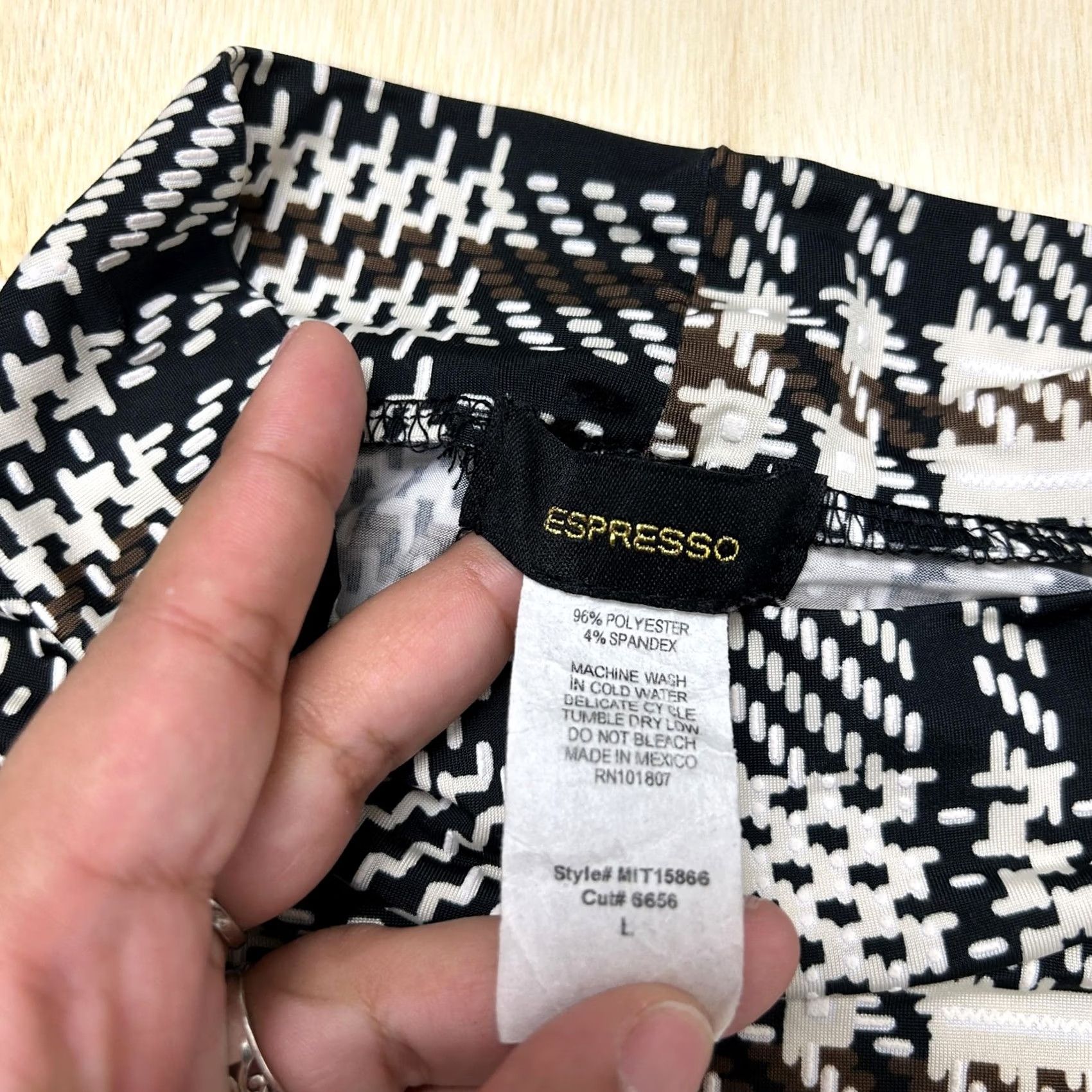 Vintage Y2K Espresso Tank Top Womens Large Black Plaid High Neck Sleeveless Stretch Size L / US 10 / IT 46 - 3 Thumbnail