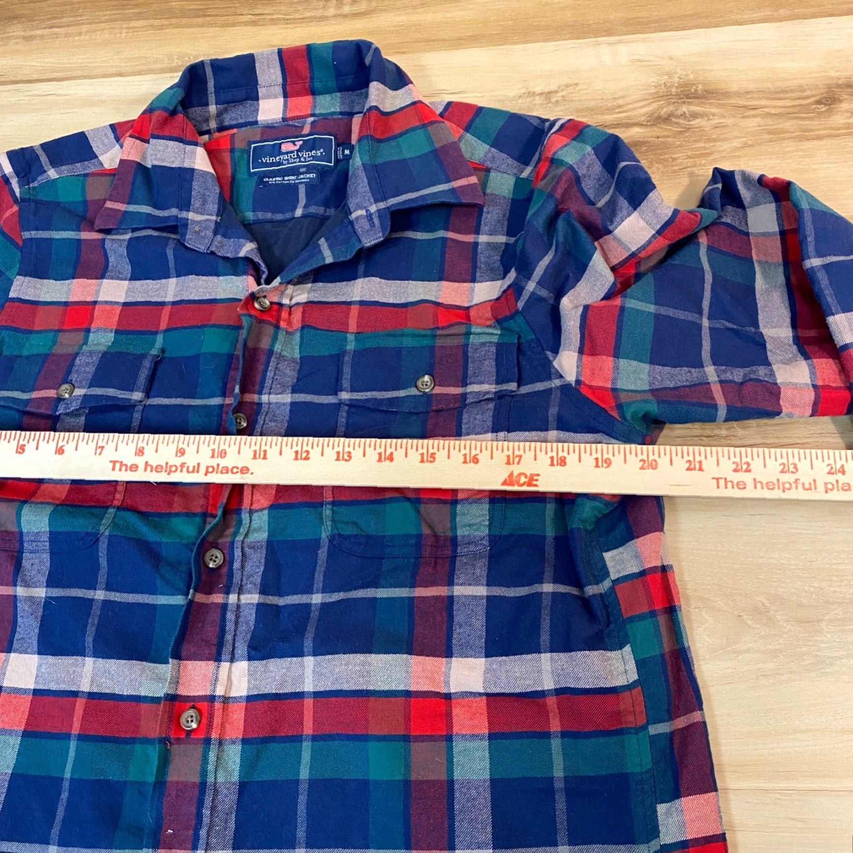 Vineyard Vines Vineyard Vines Shirt Jacket Mens Medium Blue Red Plaid Lined Crosby Shirt Size US M / EU 48-50 / 2 - 7 Thumbnail