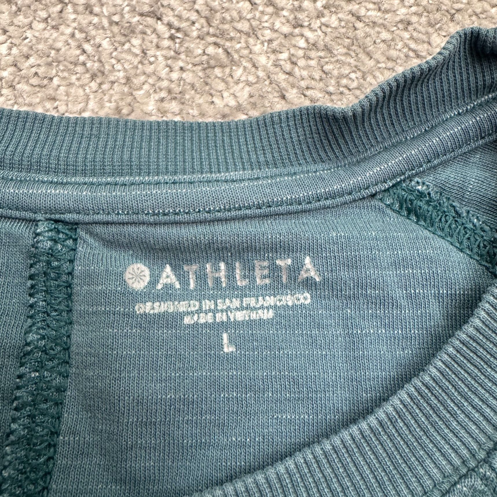 Athleta Athleta Mindset Slub Cotton Pullover Sweatshirt Womens Large Blue Raglan Sleeve Shirt Clothing Womens Large Blue Raglan Sweatshirt Size L / US 10 / IT 46 - 5 Thumbnail