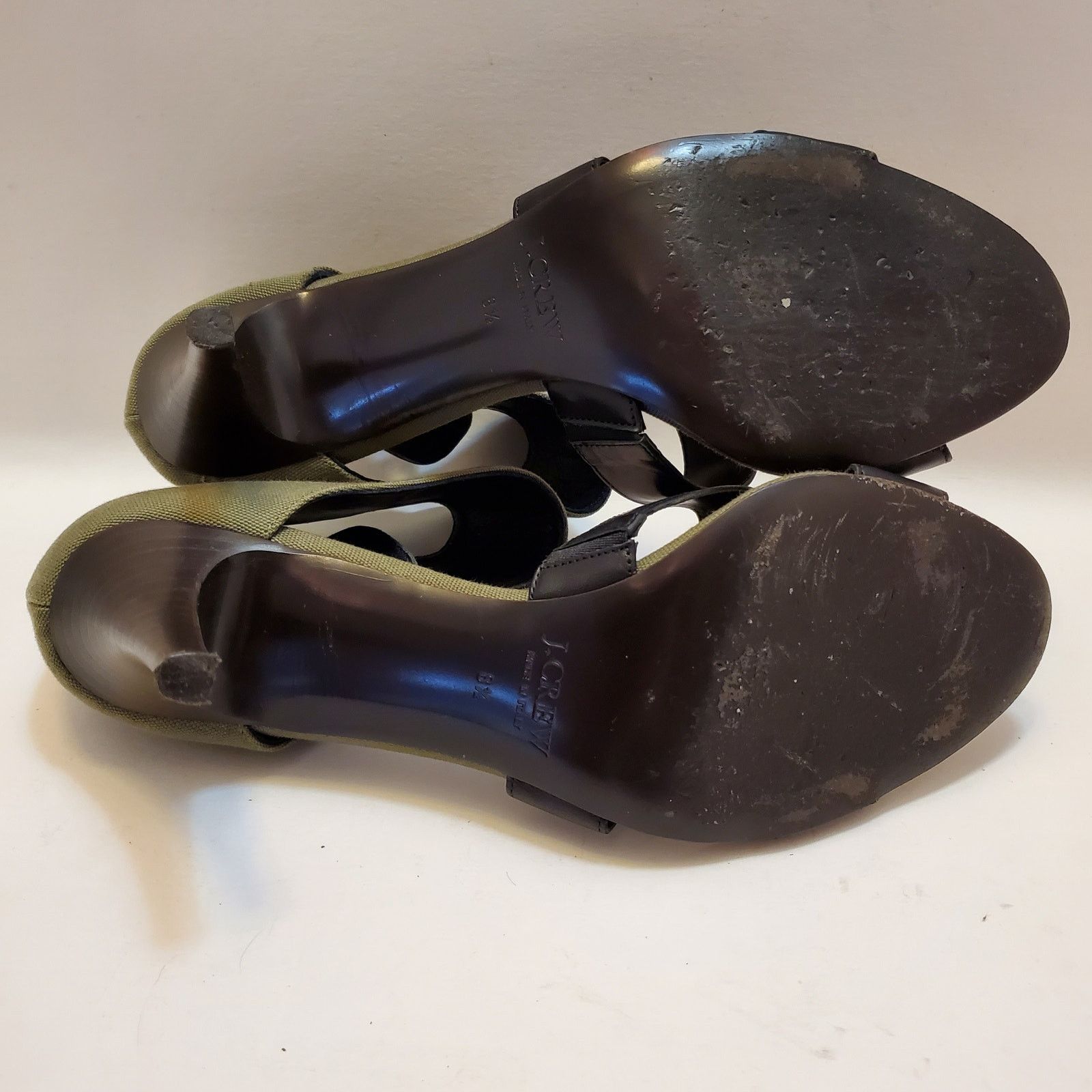 J.Crew J Crew Heels Womens 8 1/2 Shoes Green Strappy Double Ankle Size US 8.5 / IT 38.5 - 8 Thumbnail