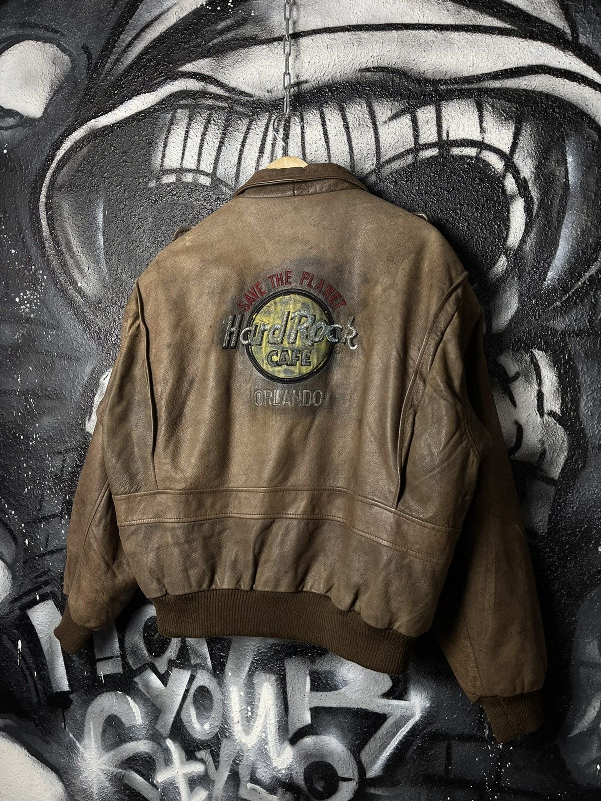 Hard Rock Cafe × Vintage Vintage Hard Rock Cafe Orlando Leather Jacket Men’s Size US M / EU 48-50 / 2 - 2 Thumbnail