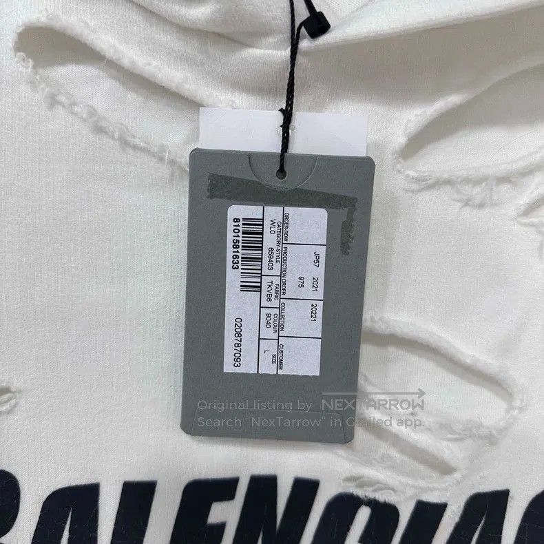 Balenciaga Balenciaga Double B Buckle Letter Logo Destroyed Hoodie Size US L / EU 52-54 / 3 - 8 Thumbnail
