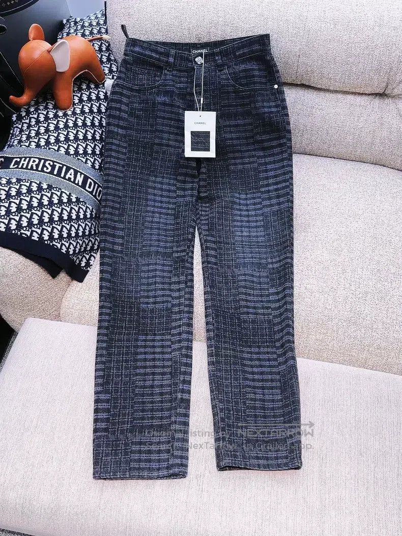 Chanel Chanel 24A dark gray small square mechanism jeans Size 24" / US 00 / IT 34 - 1 Thumbnail
