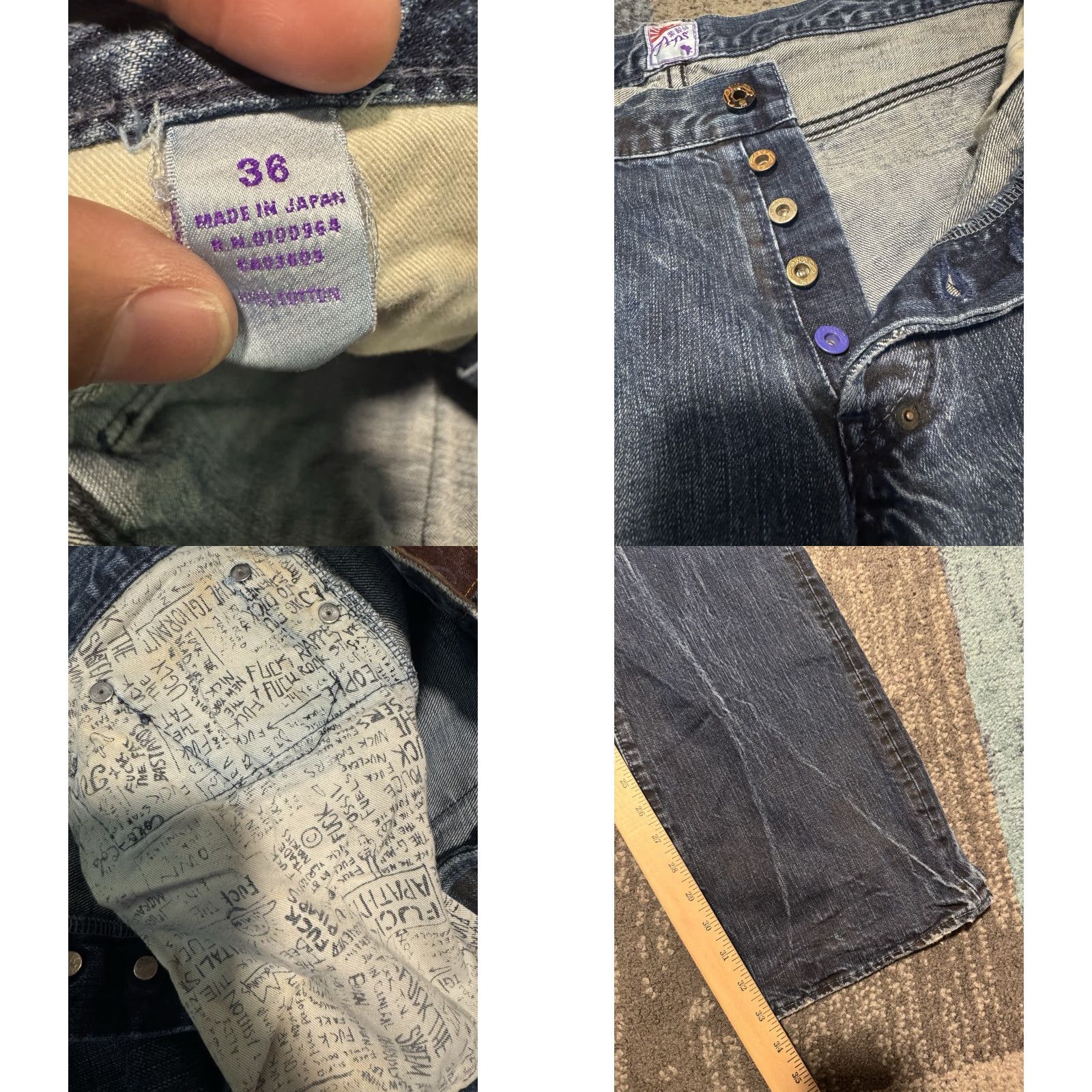 Prps PRPS Purple Tag Denim Jeans Made in Japan Size 36x33 Men’s Regular Straight 5-Pocket Design Jeans Blue Cotton Denim Men’s Rare 🔥 Size US 36 / EU 52 - 10 Thumbnail