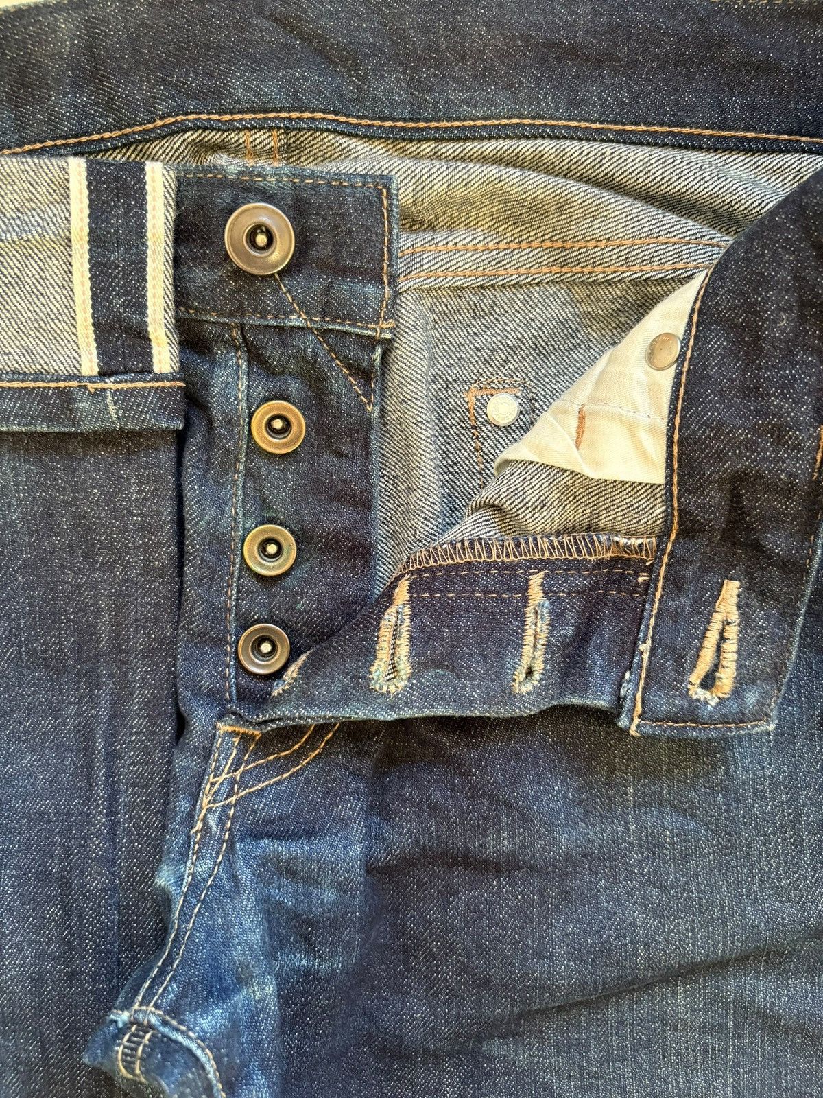 Shellac Vintage Shellac Selvedge Raw Denim Style Button Fly Jeans Size US 32 / EU 48 - 3 Thumbnail