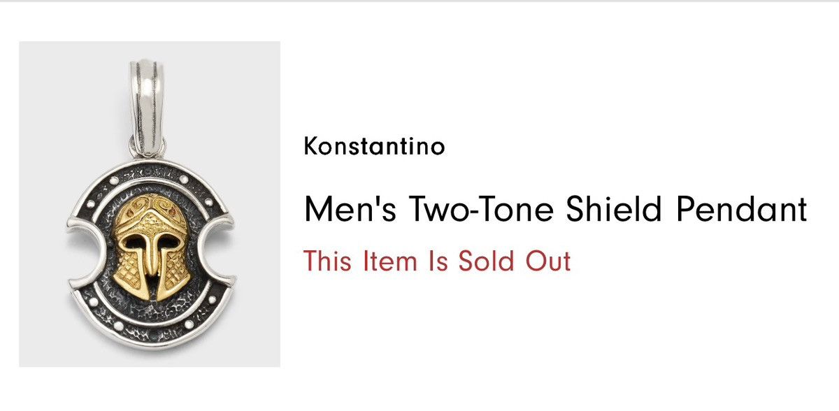 Other Konstantino Men's Two-Tone Shield Pendant Size ONE SIZE - 3 Thumbnail