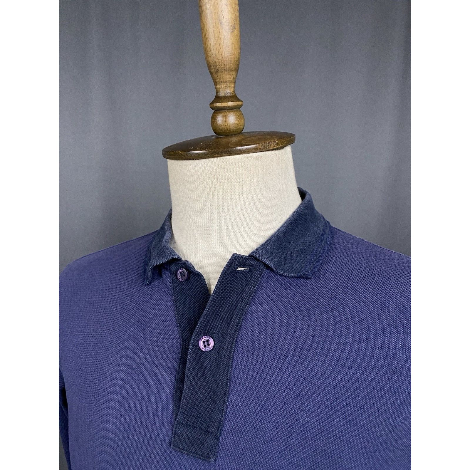 Prada Prada Red Tab Men's Blue Collared Polo Sweater Size S Size US S / EU 44-46 / 1 - 5 Thumbnail