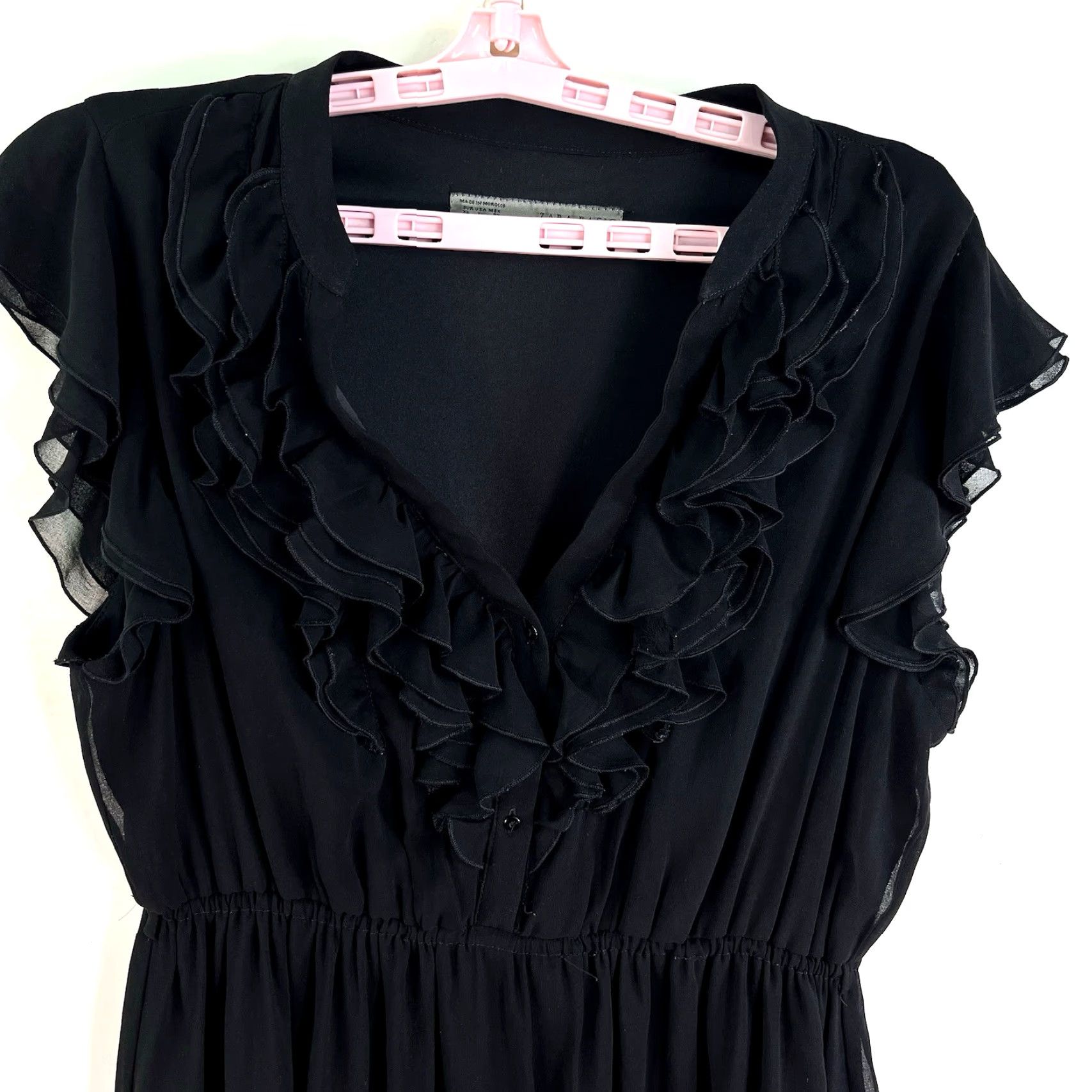 Zara Zara Basics Ruffled Dress Womens Size XL Black Size XL / US 12-14 / IT 48-50 - 2 Thumbnail