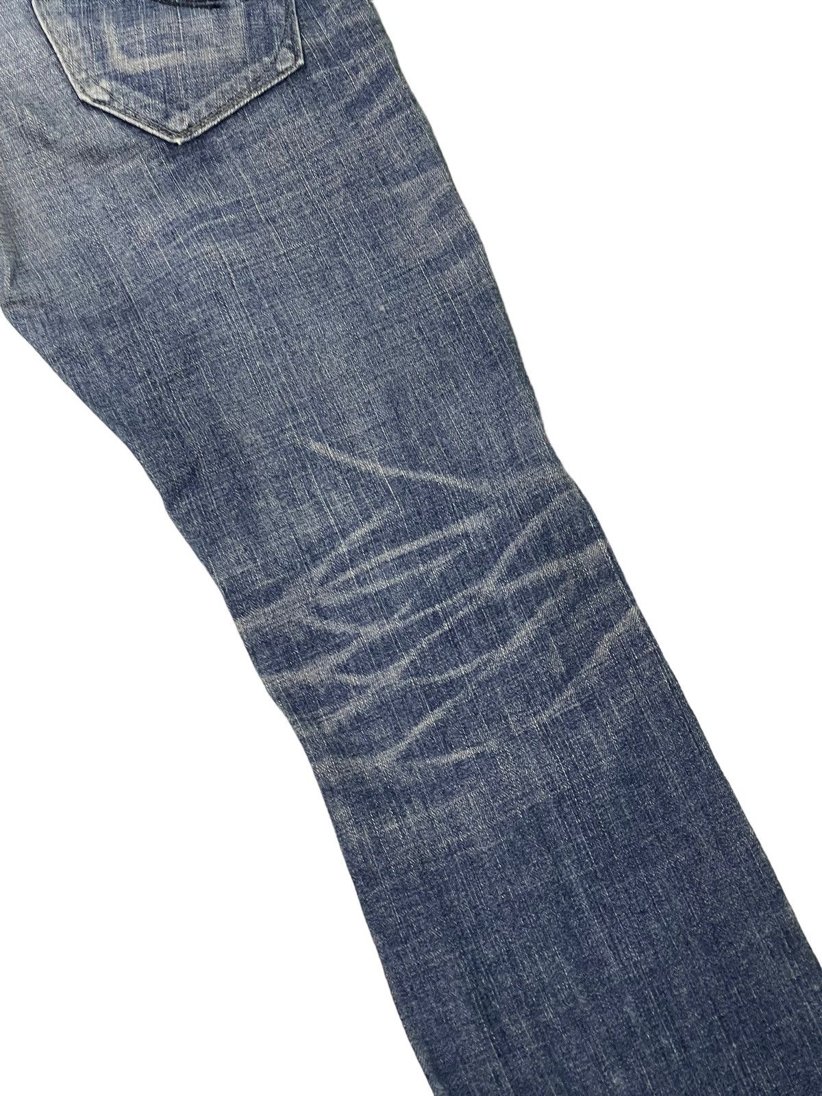 Japanese Brand Flare Jeans Lee Japan Distress Low Rise Stretch 7🟦3 Size US 31 - 16 Thumbnail