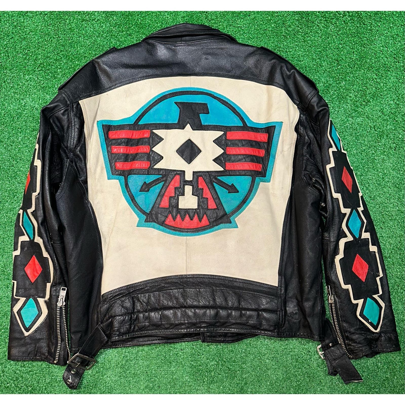 image of 90's Vintage Michael Hoban Leather Biker Jacket Size XL in Black, Men's