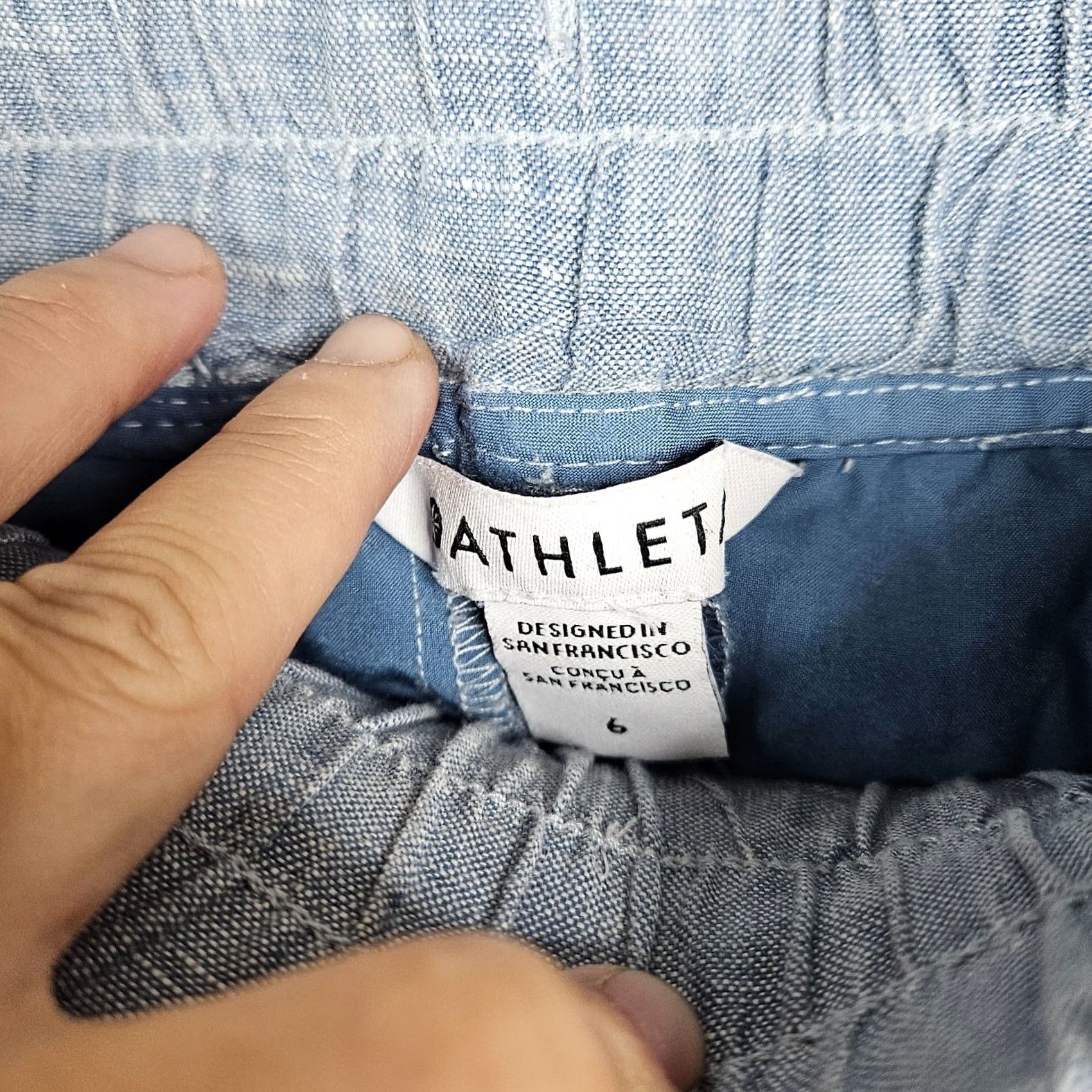 Athleta Athleta Pants Women's Wide Leg Pull On Pockets 100% Linen Size 6 Blue Regular Size 28" / US 6 / IT 42 - 6 Thumbnail