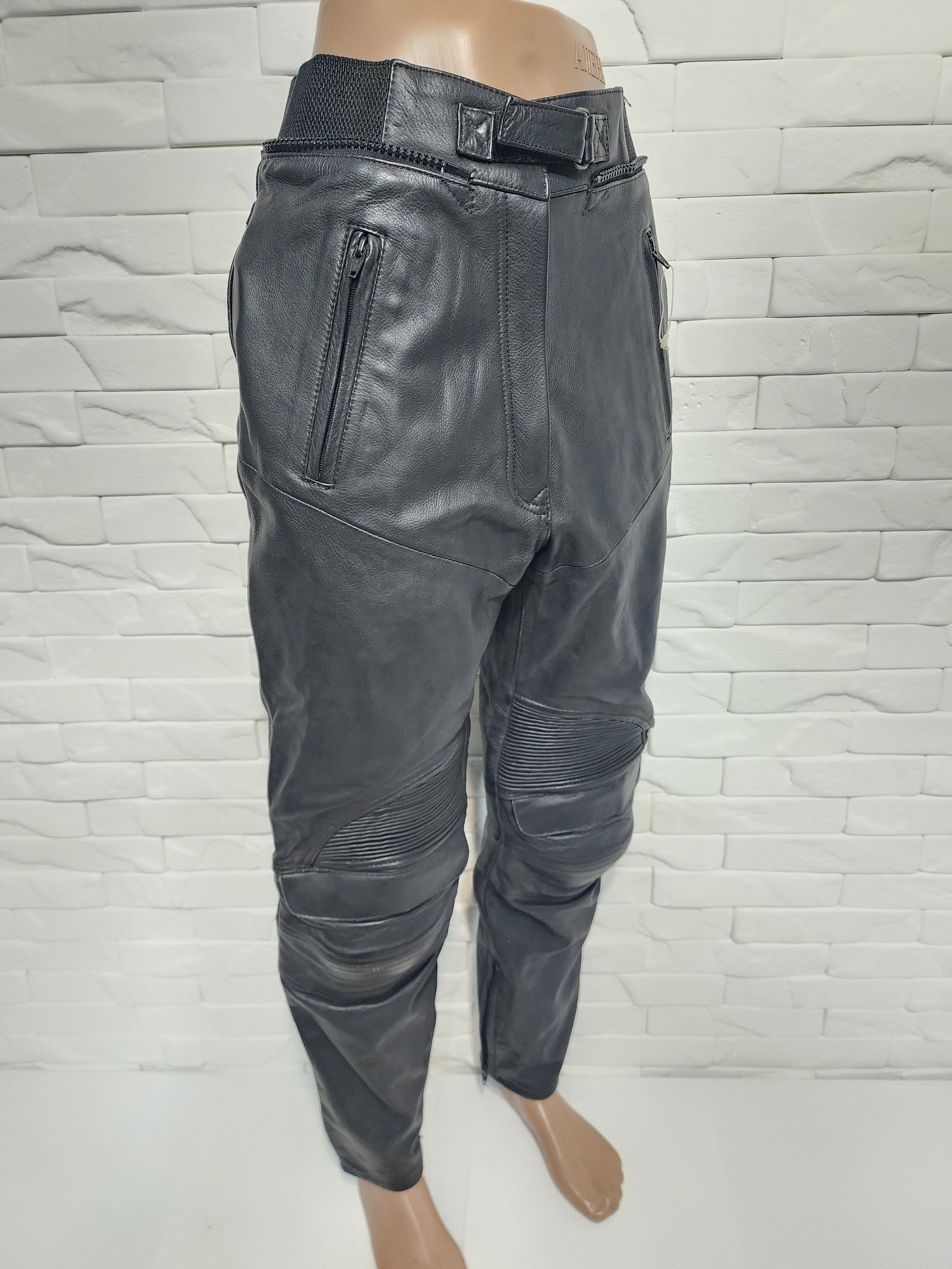 Genuine Leather Black Leather Biker Pants: Women's Ride Style Size 27" / US 4 / IT 40 - 3 Thumbnail