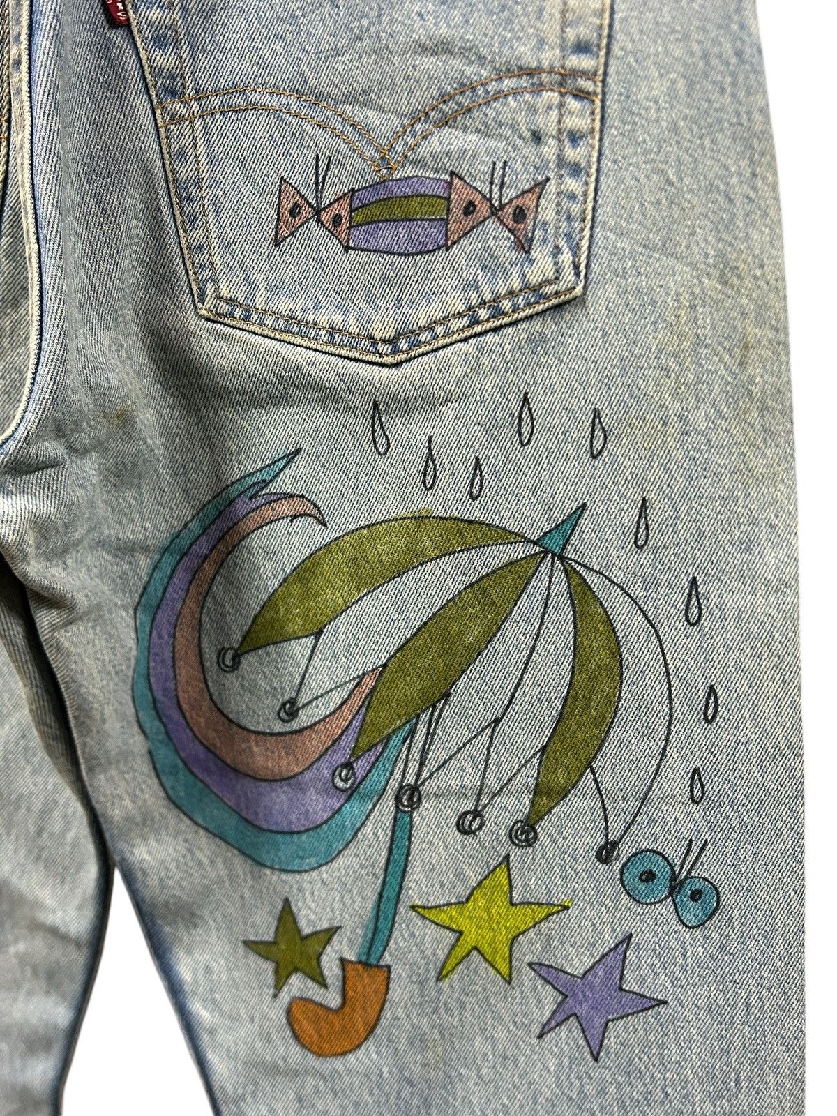 Levi's × Levi's Vintage Clothing Vintage Levi’s 501 Custom Aditi Art Overprint Jeans Size 30" / US 8 / IT 44 - 16 Thumbnail