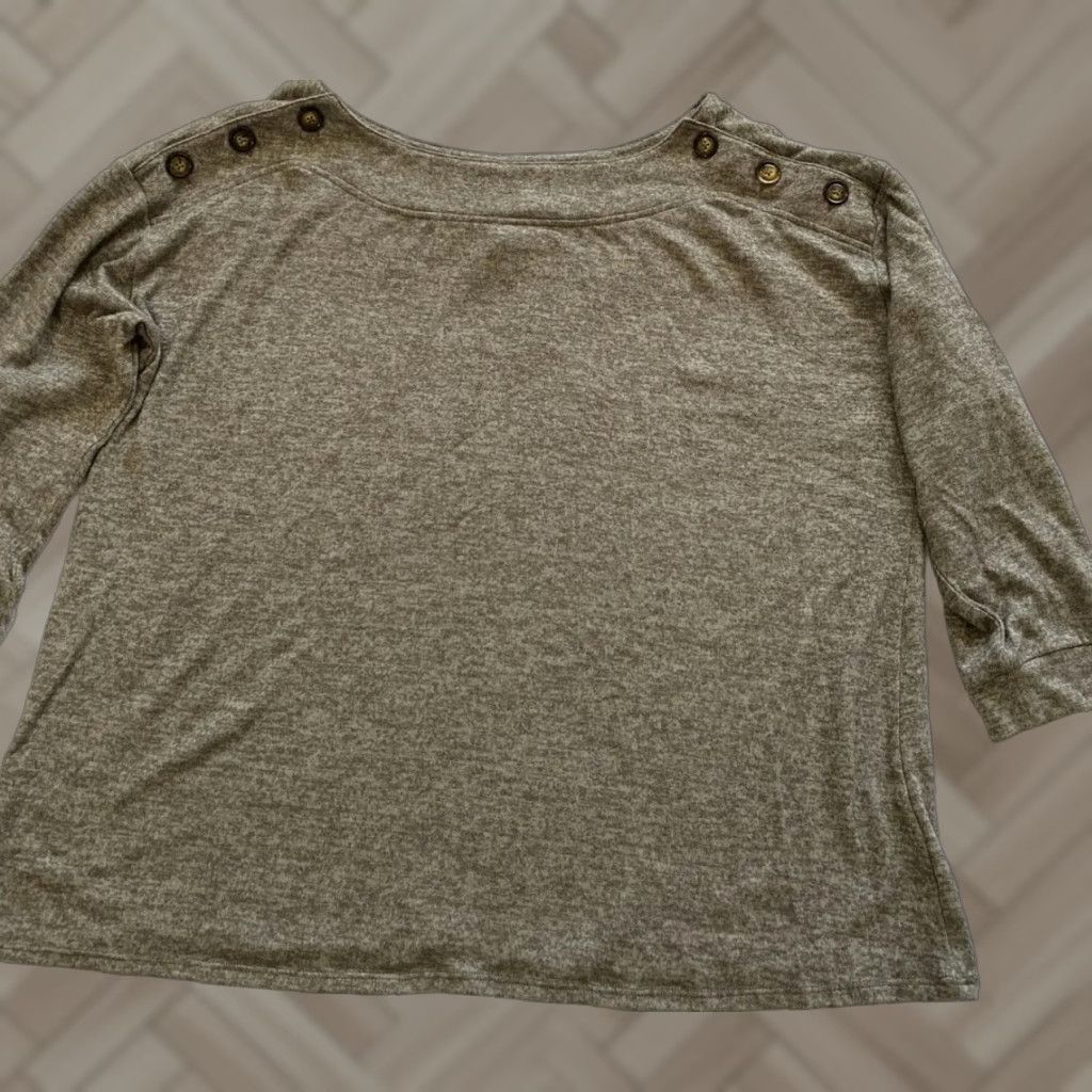 Vintage Cable and Gauge Sweater Women's 3/4 Sleeve Round Neck Plus Size XL Brown Cable Pattern Pullover Size XL / US 12-14 / IT 48-50 - 1 Thumbnail
