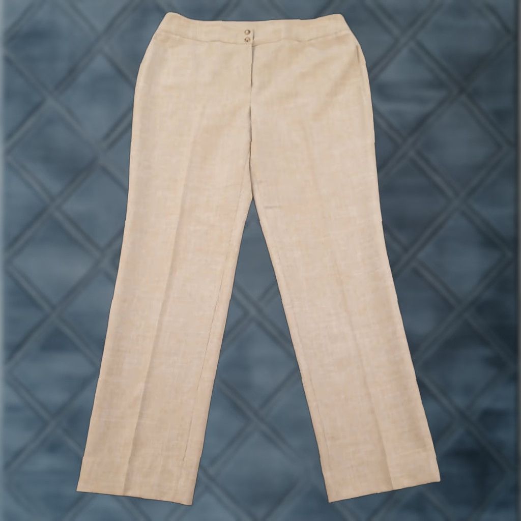 Jones New York Jones New York Dress Pants Womens Size 10 Beige Plaid 32x29 High Rise Dress Pants Womens Regular Beige 32 29 Straight Jeans/Pants Size 32" / US 10 / IT 46 - 1 Thumbnail