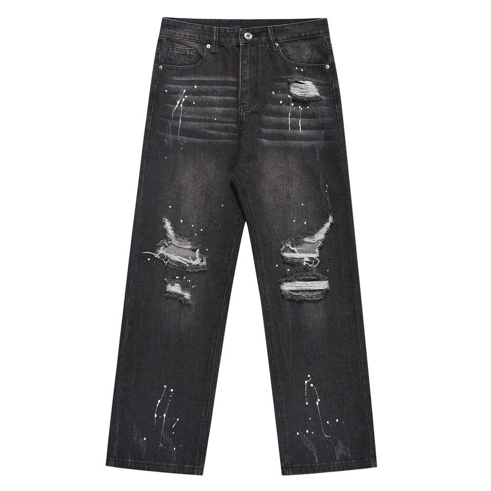 Japanese Brand × Vintage Ripped Jeans Men Y2k Street Baggy Size US 33 - 6 Thumbnail